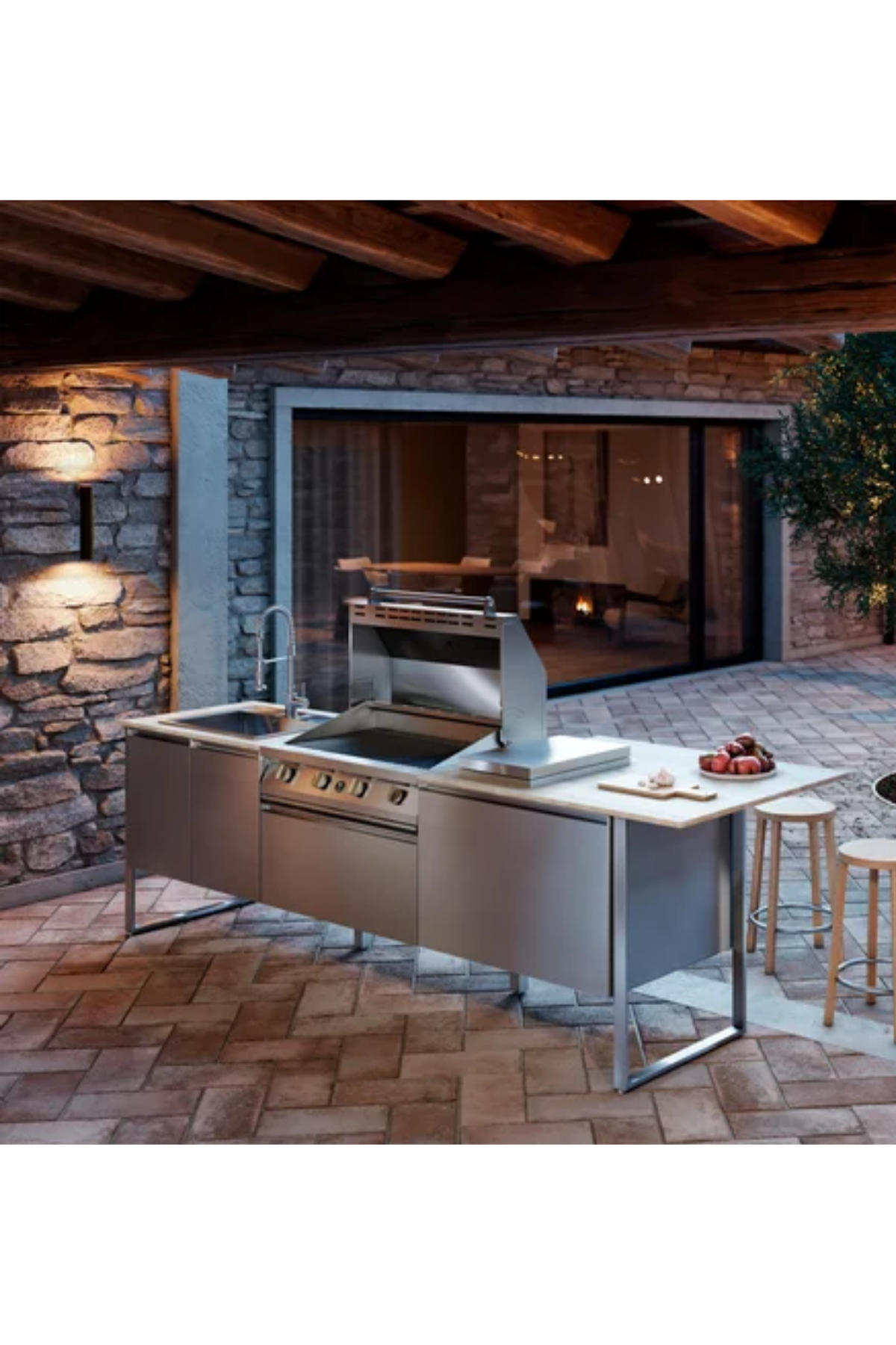 Berfmann Steel Brenta T28 Paslanmaz Çelik Outdoor Barbekü Mutfak Ünitesi