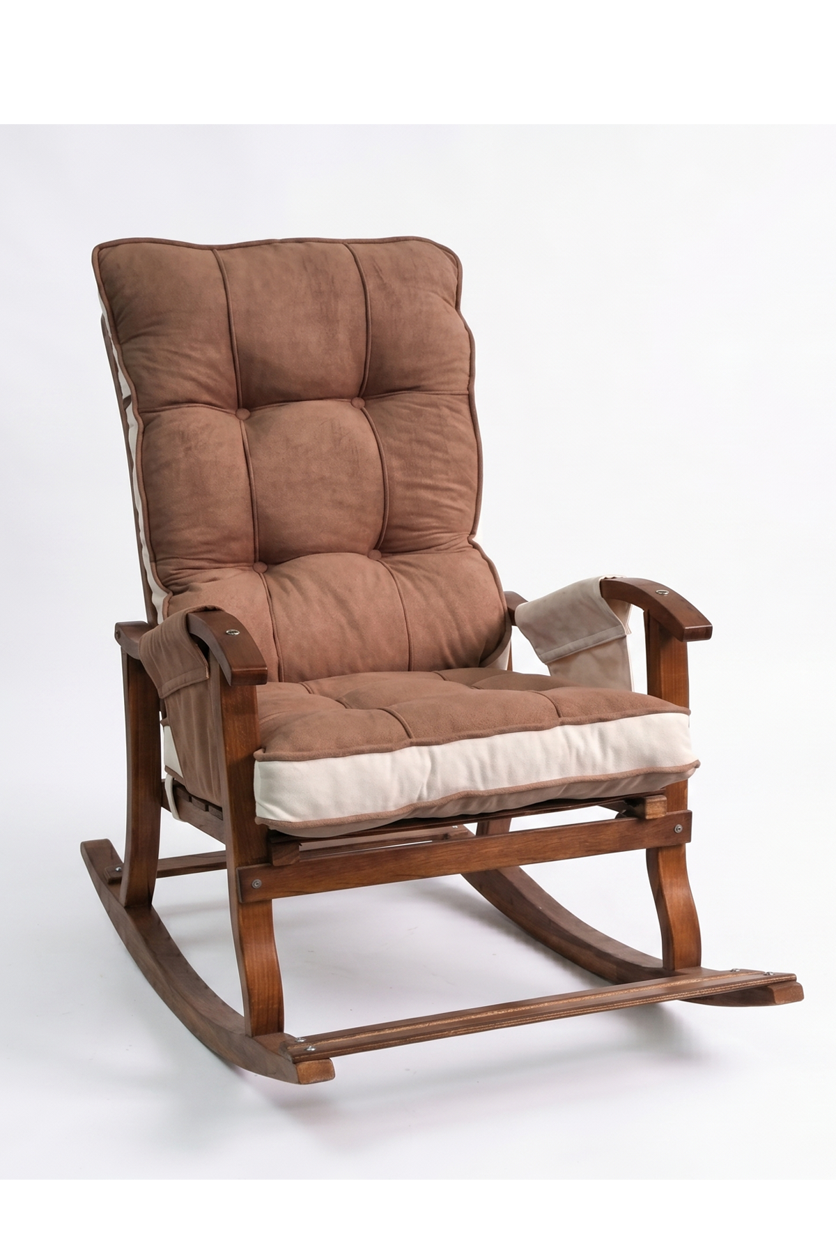 Reyo Venedik Sallanan Sandalye, Tv Koltuğu, Baba Koltuğu, Kitap Okuma Koltuğu Ceviz Ahşap, Kahve Krem