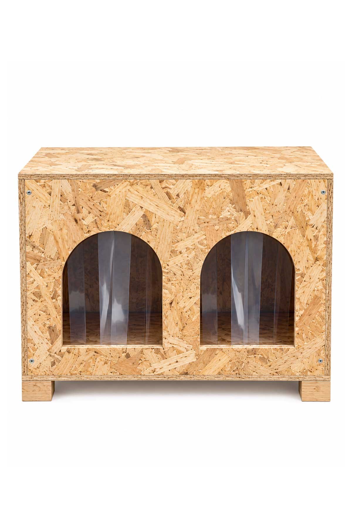 Reyo 2 Bölmeli Yetişkin Kedi Evi, Kedi Barınağı, Sokak Hayvanları İçin Kedi Barınağı, Kedi Yuvası, Rüzgar ve Soğuğa Dayanıklı Ahşap  61x41x36 cm CAT50