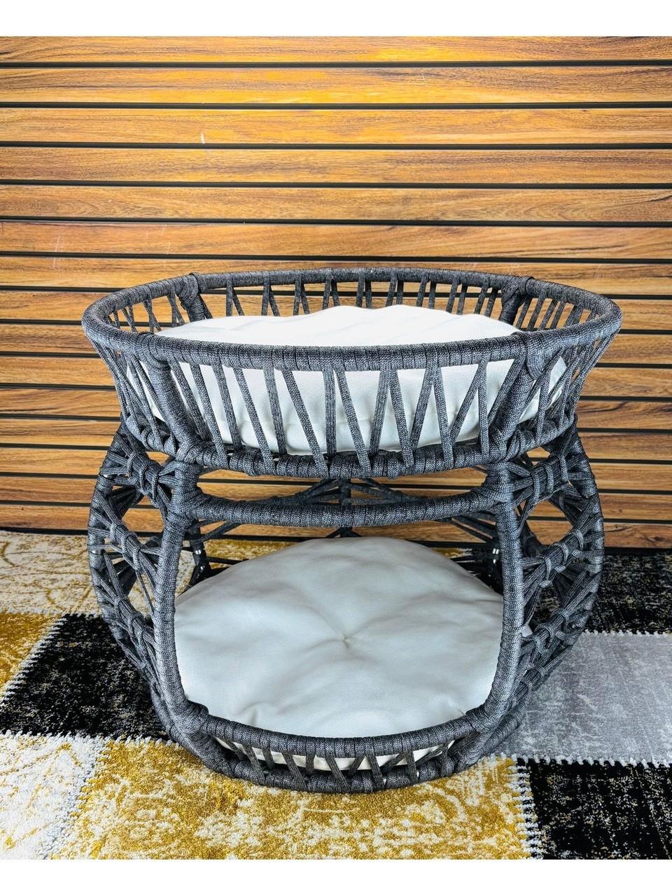 Reyo Pet Lüxperi Bombeli Kedi Ranzası 2 Katlı Kedi Yatağı Gri