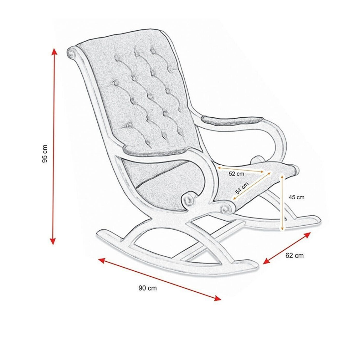 Asedia Rustik Naturel Çiçekli Sallanan Sandalye