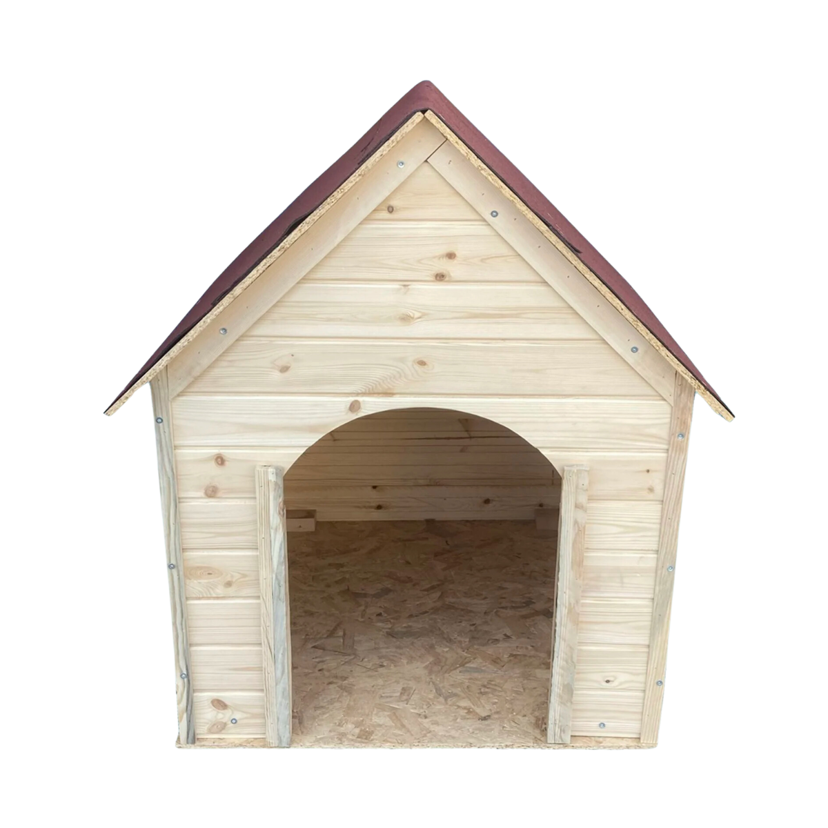 Reyo Pet Suya Soğuğa Dayanıklı Lüks Büyük Boy Ahşap Köpek Kulubesi Sokak Köpek Evi Çatılı 100x100x78 cm