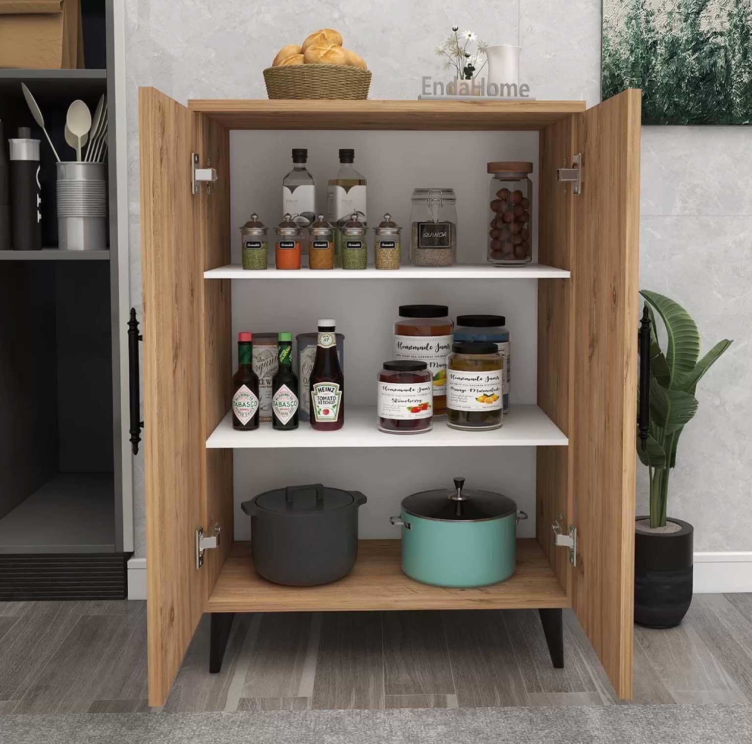 Enda Home 3 Raflı 2 Kapaklı Çok Amaçlı Dolap Atlantik Çam