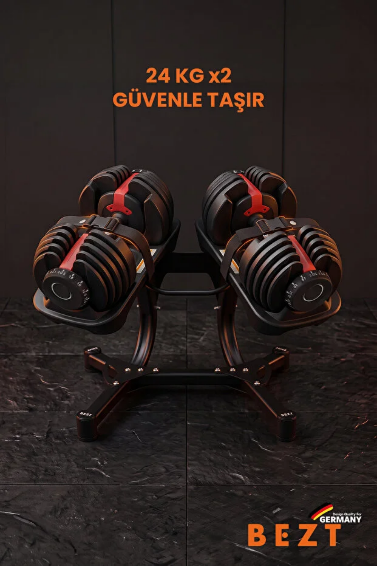 Bezt Pro Sports Ağırlık Standı  24 kg Ayarlanabilir Dambıl Seti Organizer Rafı Ev Tipi Fitness Depolama Standı