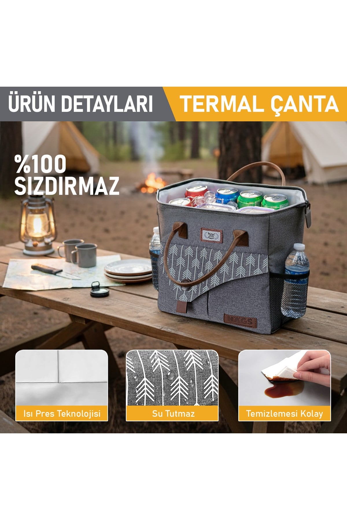 Haegs Kadın Termal Çanta, Yalıtımlı Yemek Taşıma Çantası, Sızdırmaz Beslenme Kutusu, Ofis Kamp Piknik Çantası 11L - Lila