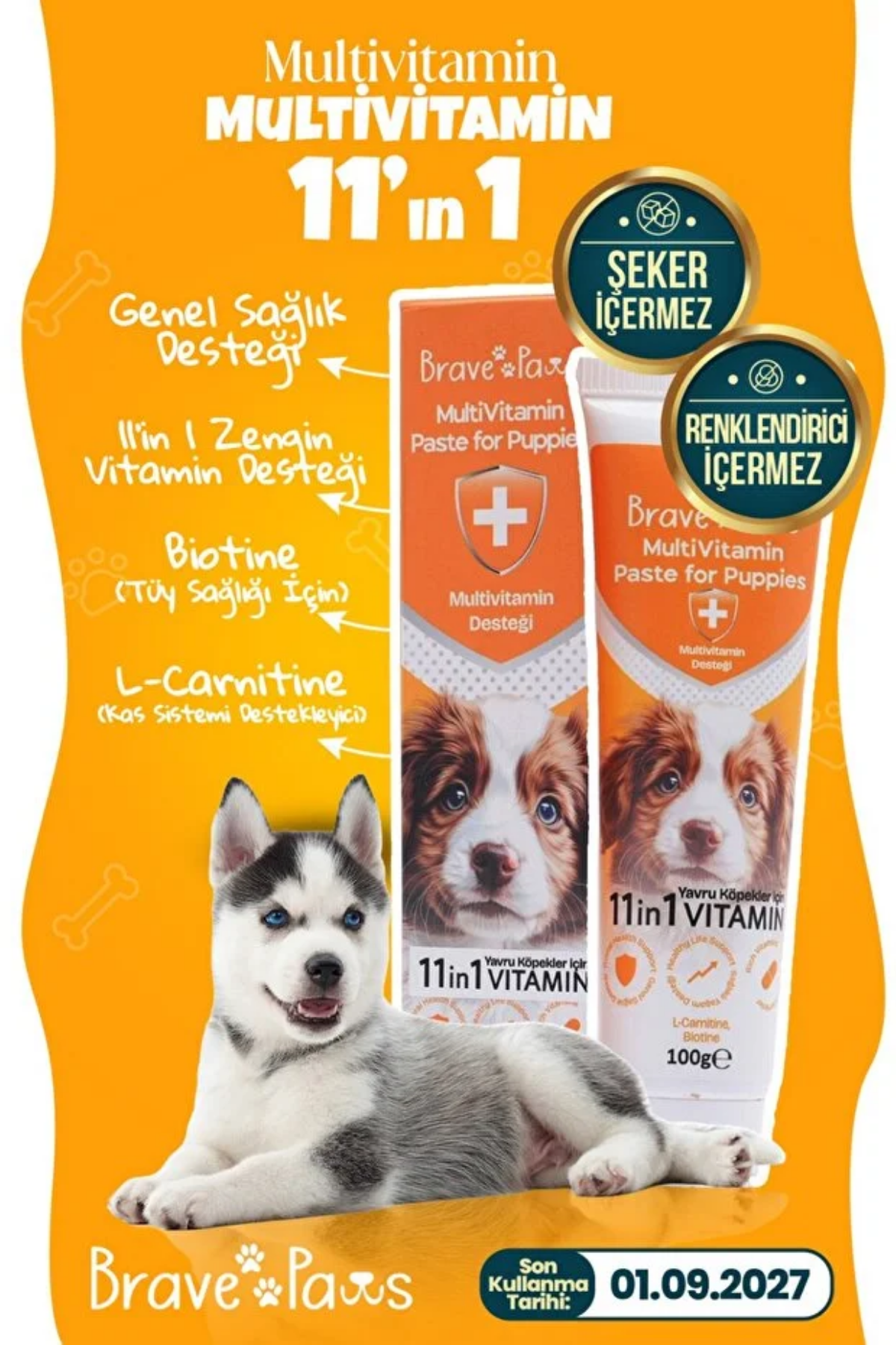 Brave Paws Yavru Köpekler İçin Gelişim Destekleyici Multivitamin