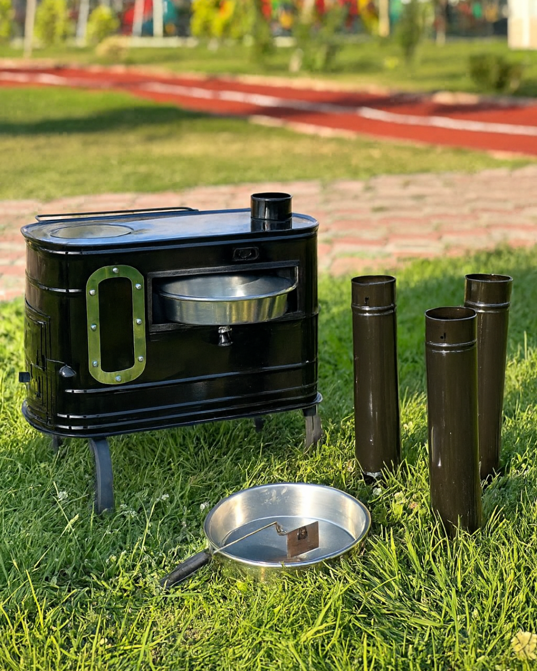 Genco GK02 Şömineli Fırınlı Kamp Sobası Taşınabilir Çadır Sobası