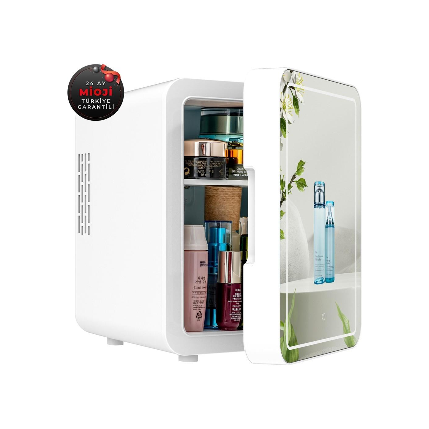 Mioji Mio 212 4L LED Işıklı Kozmetik Makyaj Krem Sıcak ve Soğuk Ayarlı Taşınabilir Fridge Mini Dolap