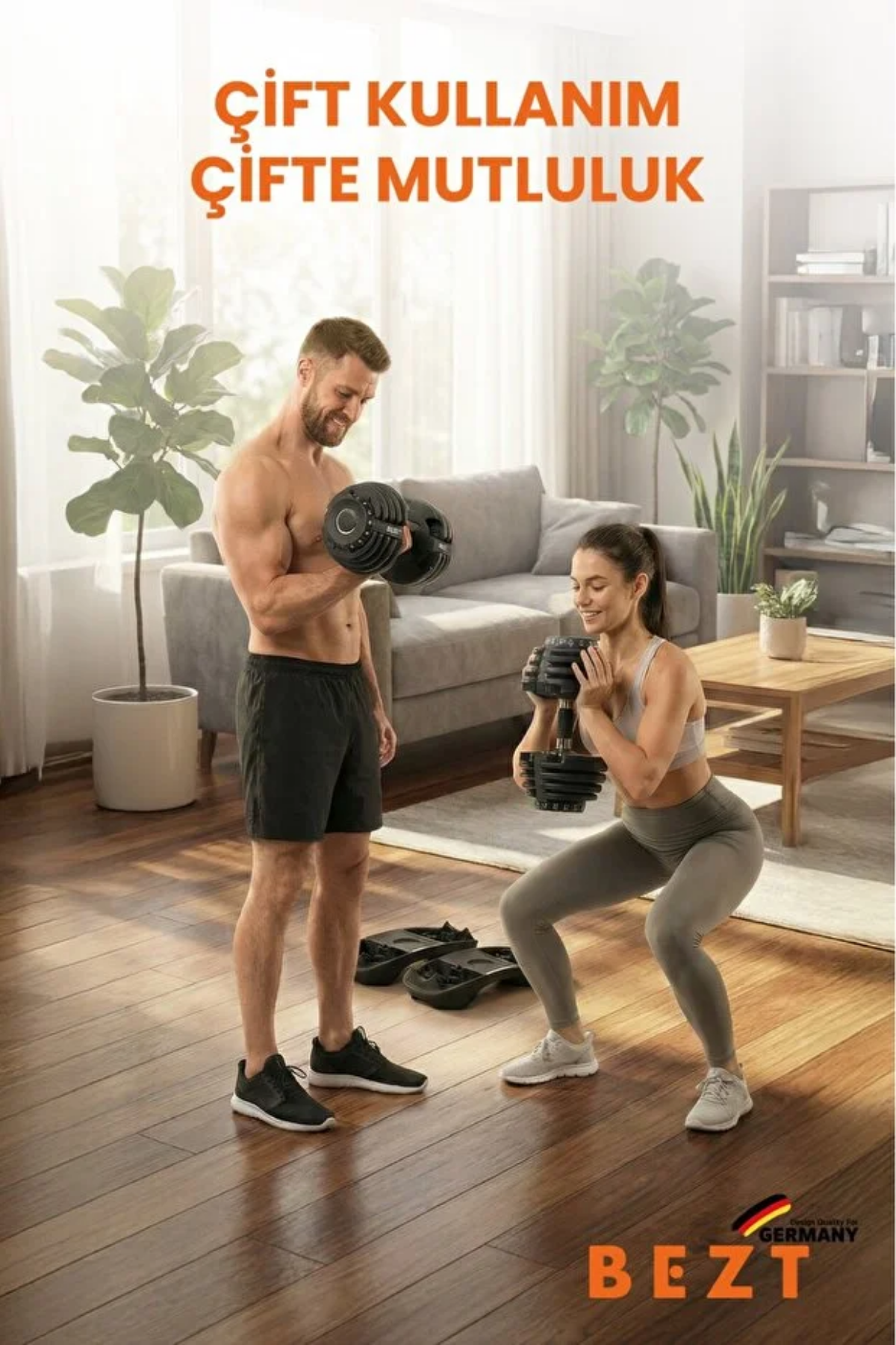 Bezt Pro Sports 2'li Ayarlanabilir Dambıl Seti 40 KG x 2 (Toplam 80 KG) - Siyah Ağırlık Seti