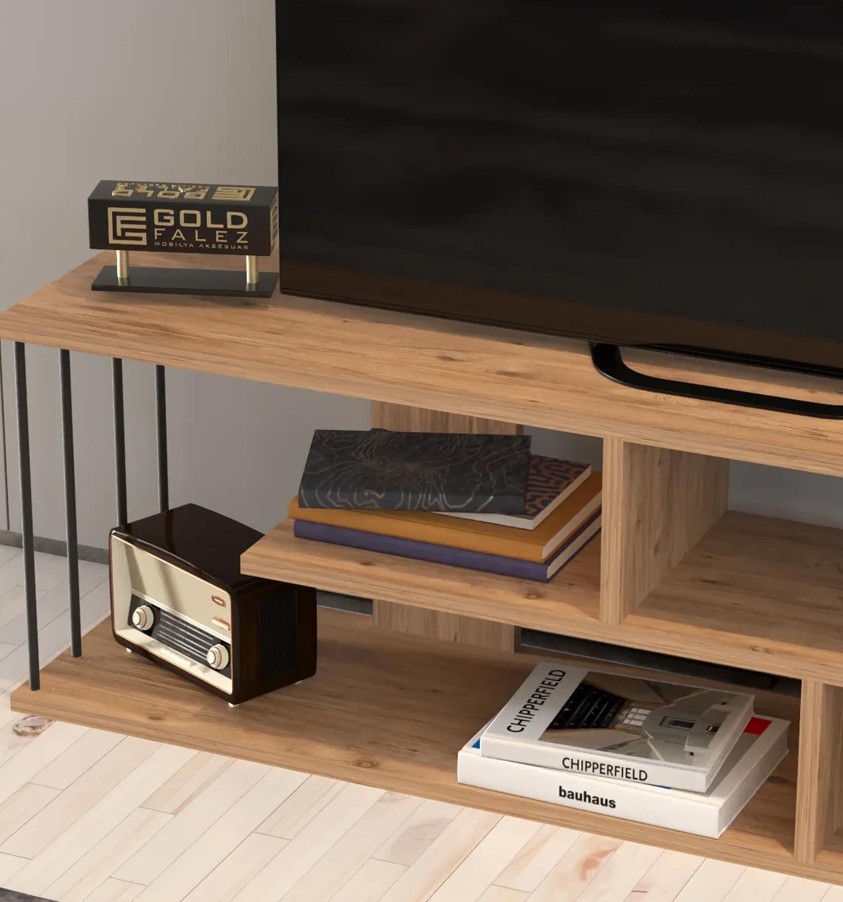 Reyo Tv Sehpası Raflı 140cm Ceviz