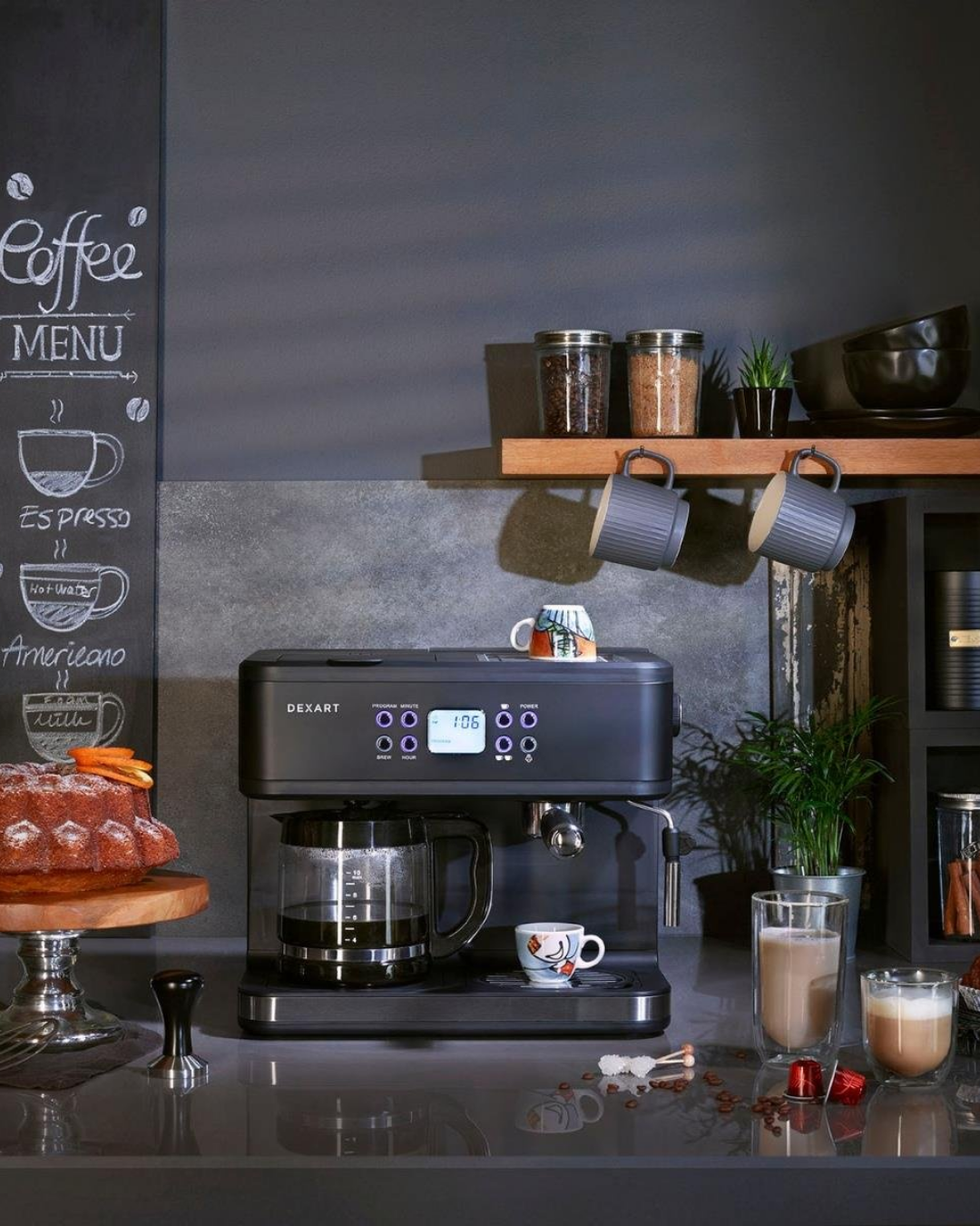 Dexart DX-1341 Home Barista 3-in-1 Filtre Kahve & Espresso Makinesi