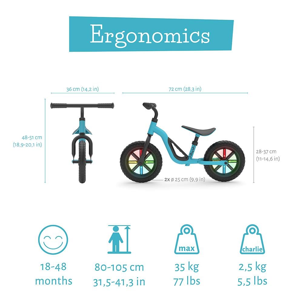 Chillafish Charlie Glow- Denge Bisikleti - Işıklı(10 inç) - Sky