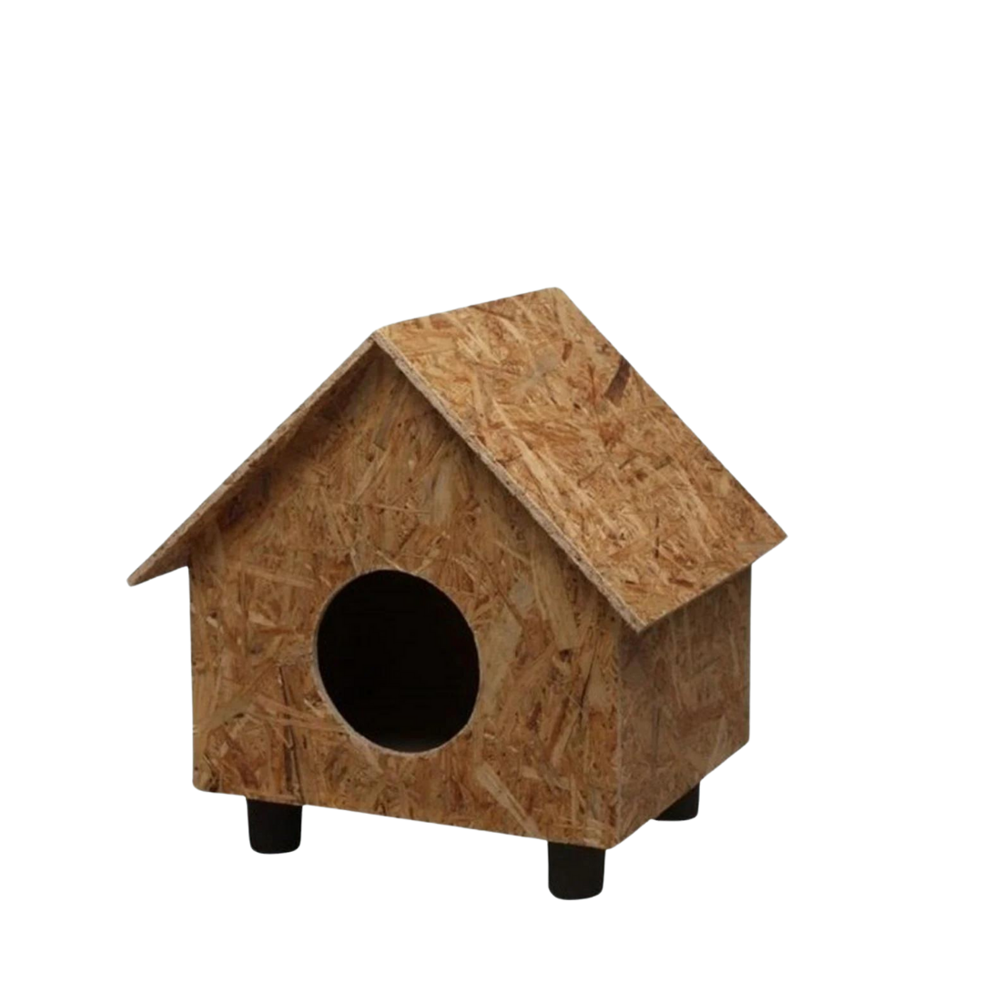 Melada Kedi Evi Dış Ortam Uygun Ahşap Kedi Evi OSB 44x36x32 cm
