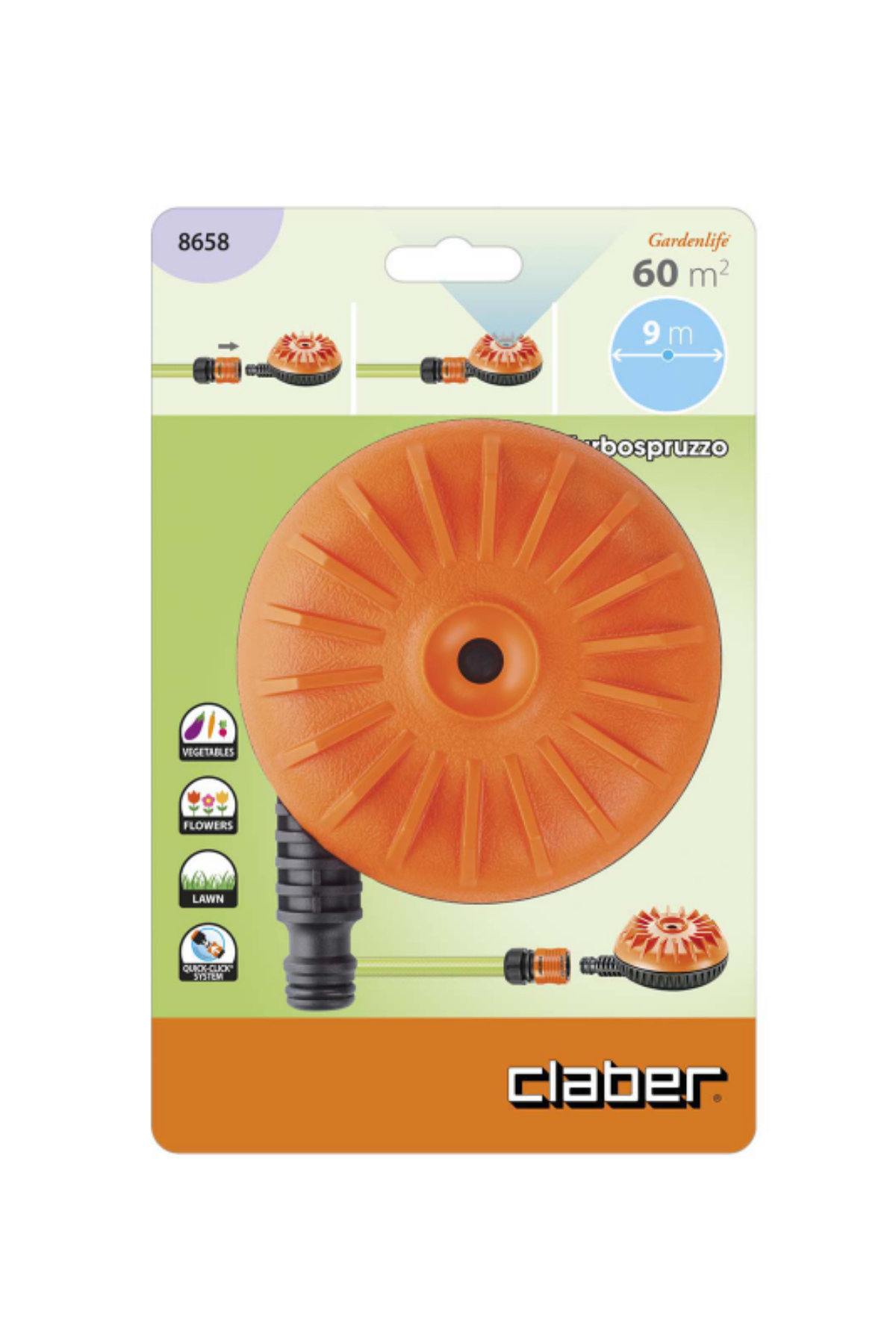 Claber 8658 Turbospruzzo Döner Sprinkler Fıskiye