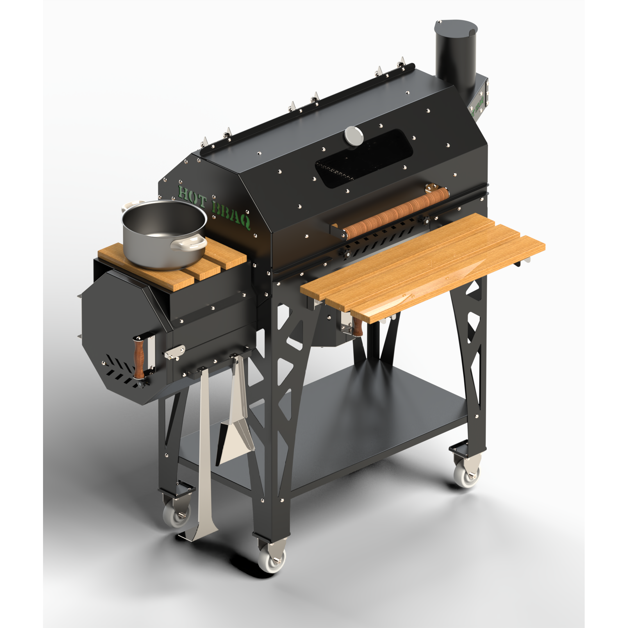 Hotbbaq Hot Quartz Long Plus 74cm Smoker Camlı Barbekü Mangal