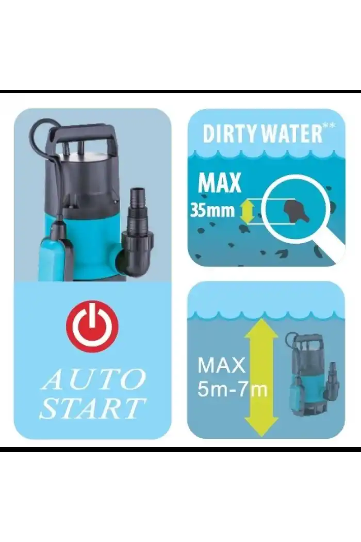 Duffmart FSP550DW Pis Su Drenaj Dalgıç Pompası