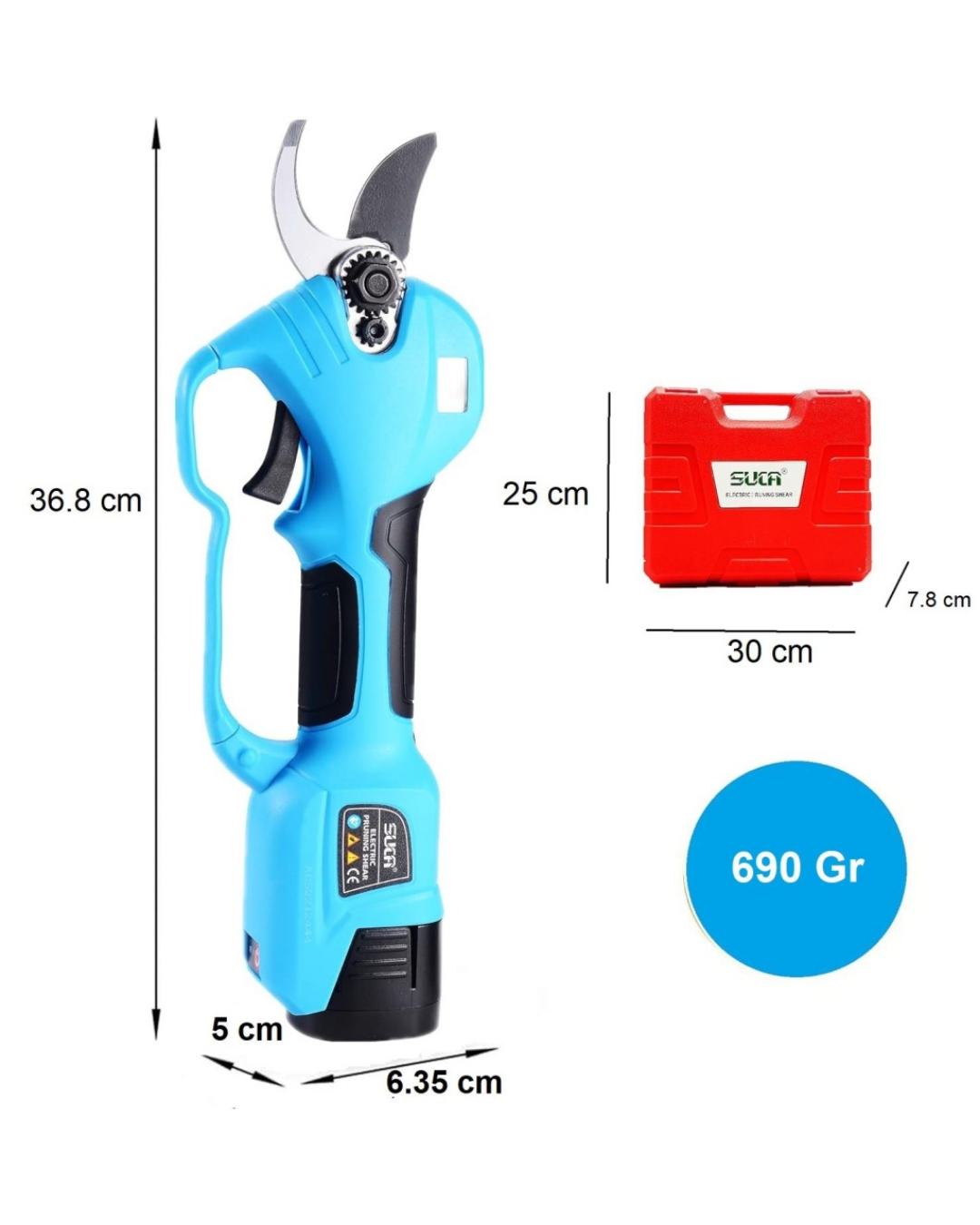 Suca SC 8610A LED Ekranlı Akülü Şarjlı Budama Makası 32 mm