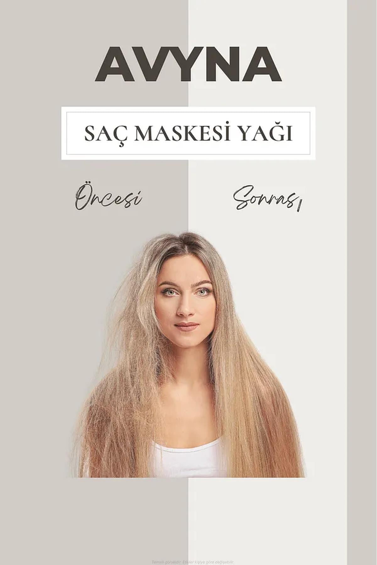 Avyna Saç Maskesi Yağı 30 ml Cam Şişede %100 Saf Ve Doğal