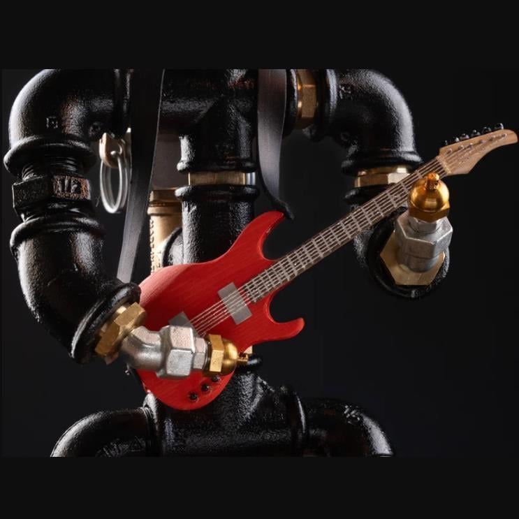 Rustik Atölye Rockstar Masa Lambalı Lampenser İçki Musluğu Koyu Ceviz