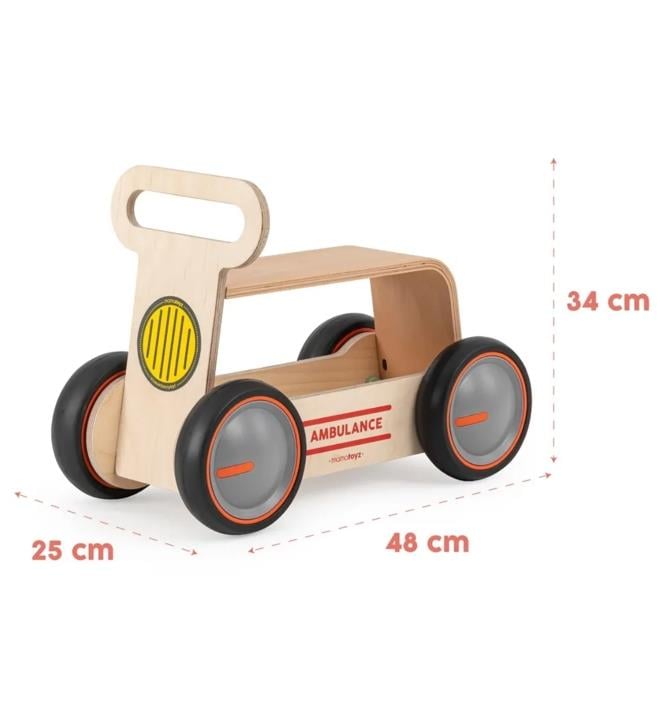 Mamatoyz 03DWA Driveme Wood Ambulans Yürüteç – Bin Sür – Oyuncak Deposu