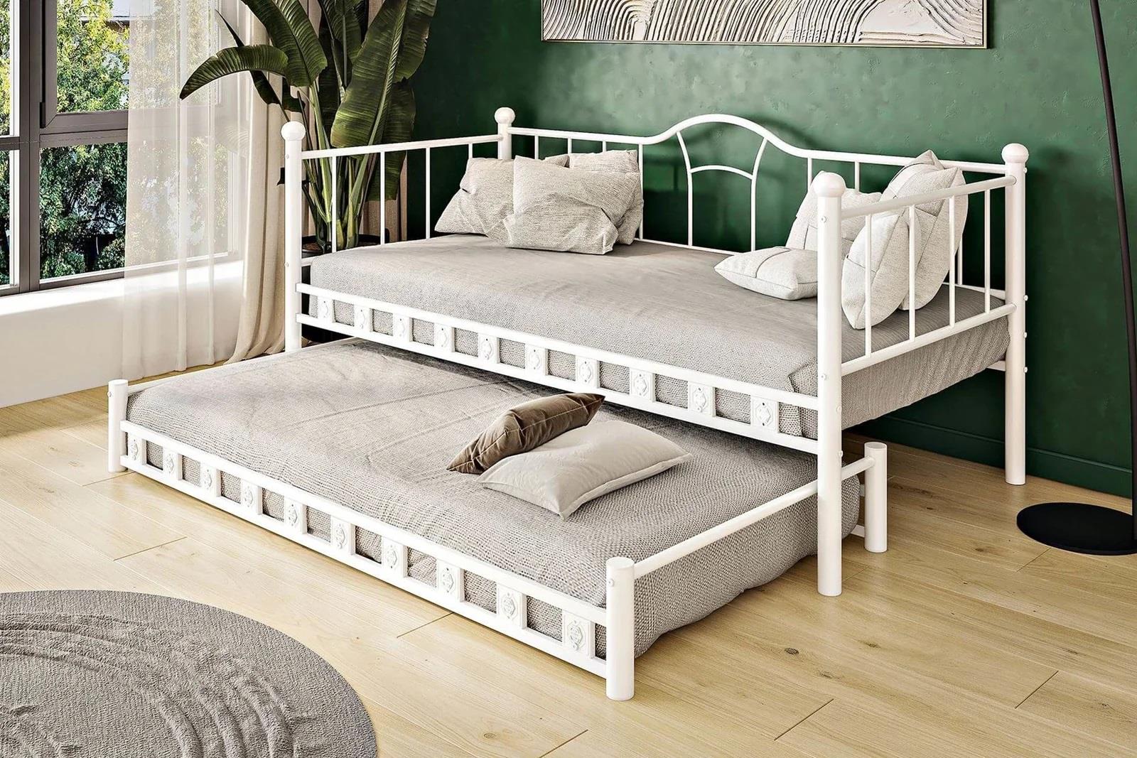 Argimo Kamelya Yavrulu Daybed Sedir Karyola Beyaz 90X190