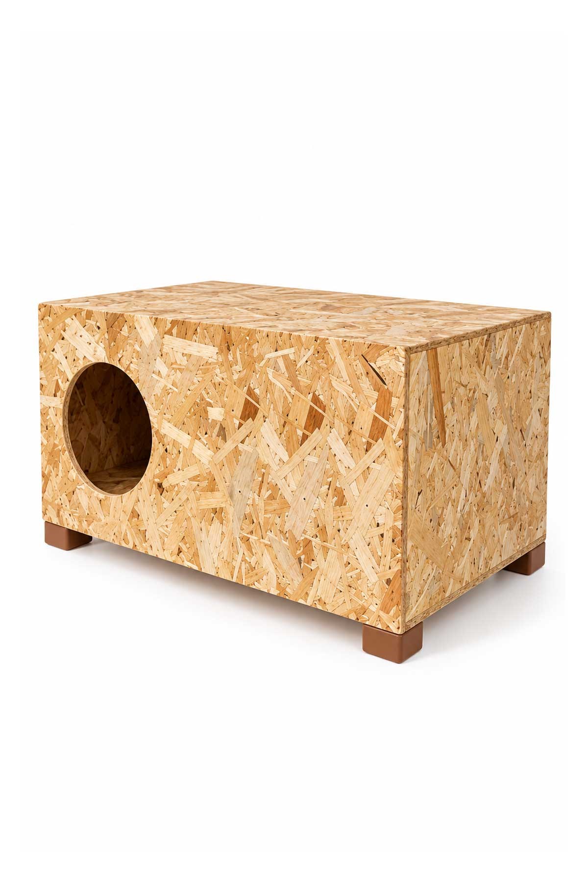 Reyo Büyük Boy Kedi Evi, Sokak Hayvanları İçin Kedi Yuvası, Ahşap Kedi Kulübesi Yağmura ve Soğuğa Dayanıklı OSB 60x40x30 cm CAT24