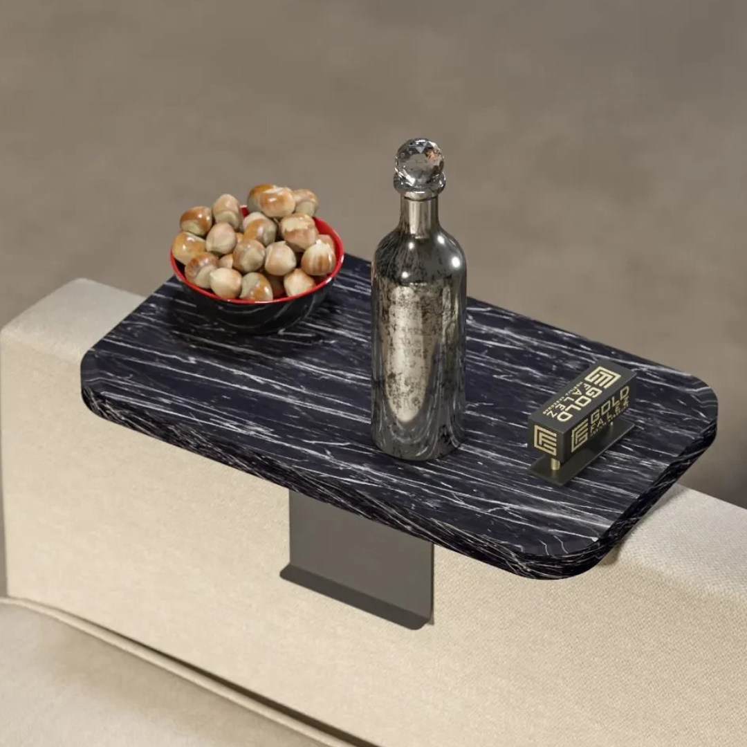 Gold Falez Dekoratif Yan Sehpa Dikdörtgen Bendir