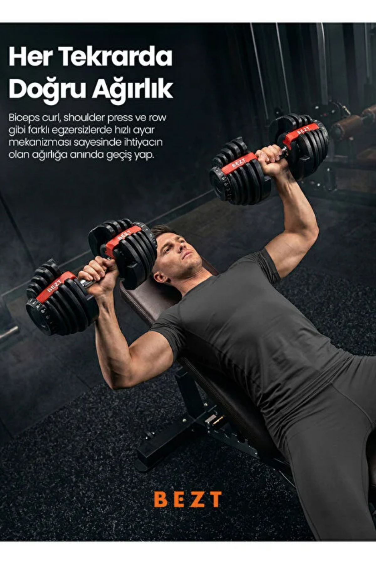 Bezt Pro Sports 2'li Ayarlanabilir Dambıl Seti 40 KG x 2 (Toplam 80 KG) - Kırmızı Ağırlık Seti