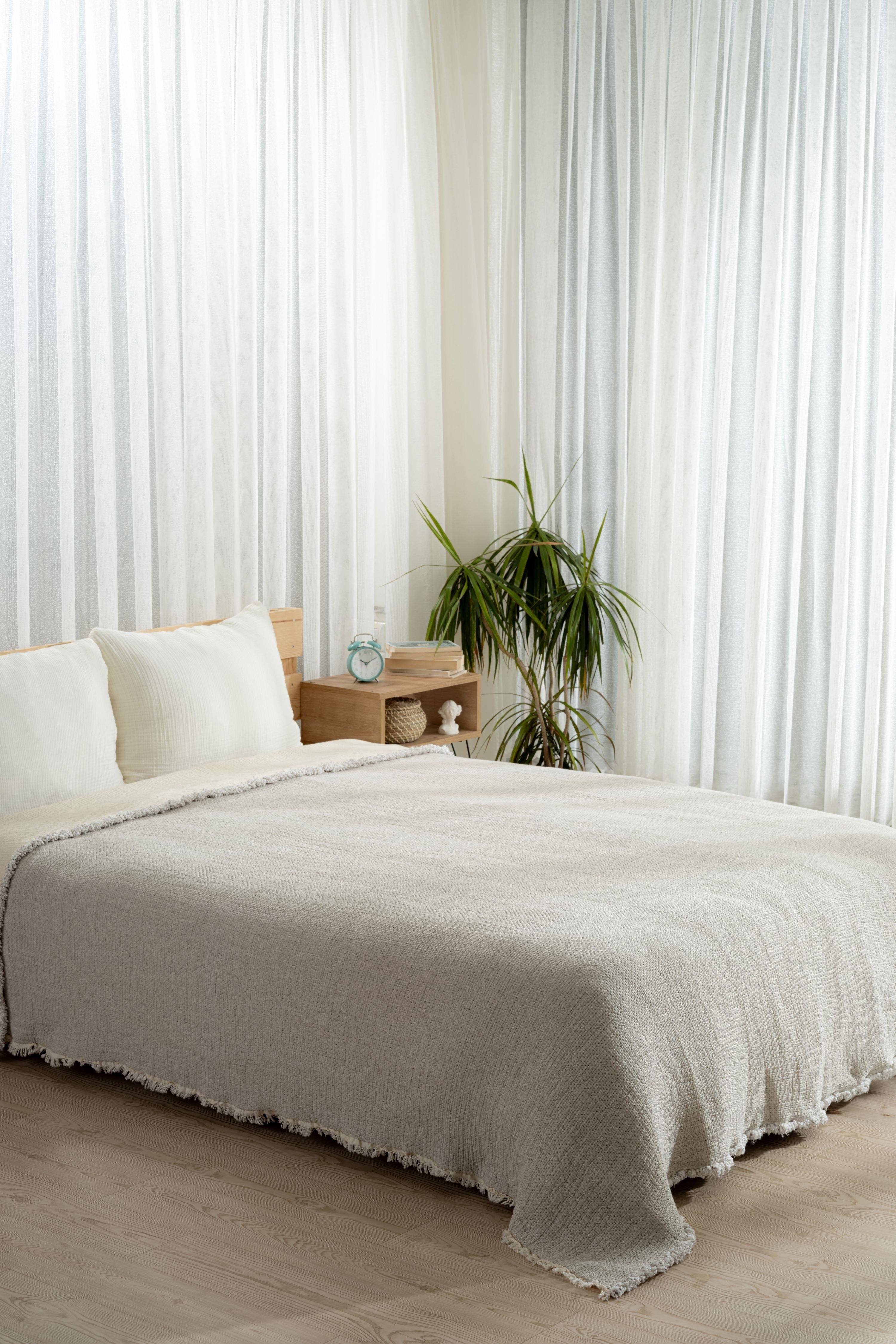 Mylasa Home Müslin 7 Katlı Baklava Desenli Yorgan Çift Kişilik 240x260cm Antrasit
