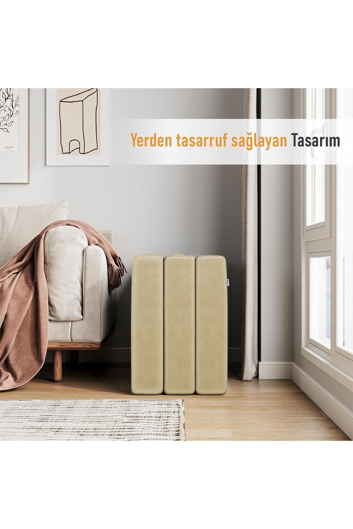 Haegs Katlanır Yatak, Kamp Yatağı, Kamp Matı, Taşınabilir Yer Yatağı, Yıkanabilir Kılıf, Seyahat, Kamp, Araç, Karavan, Çadır ve Yoga için İdeal; 22 Dens 190x65x10 cm - Bej