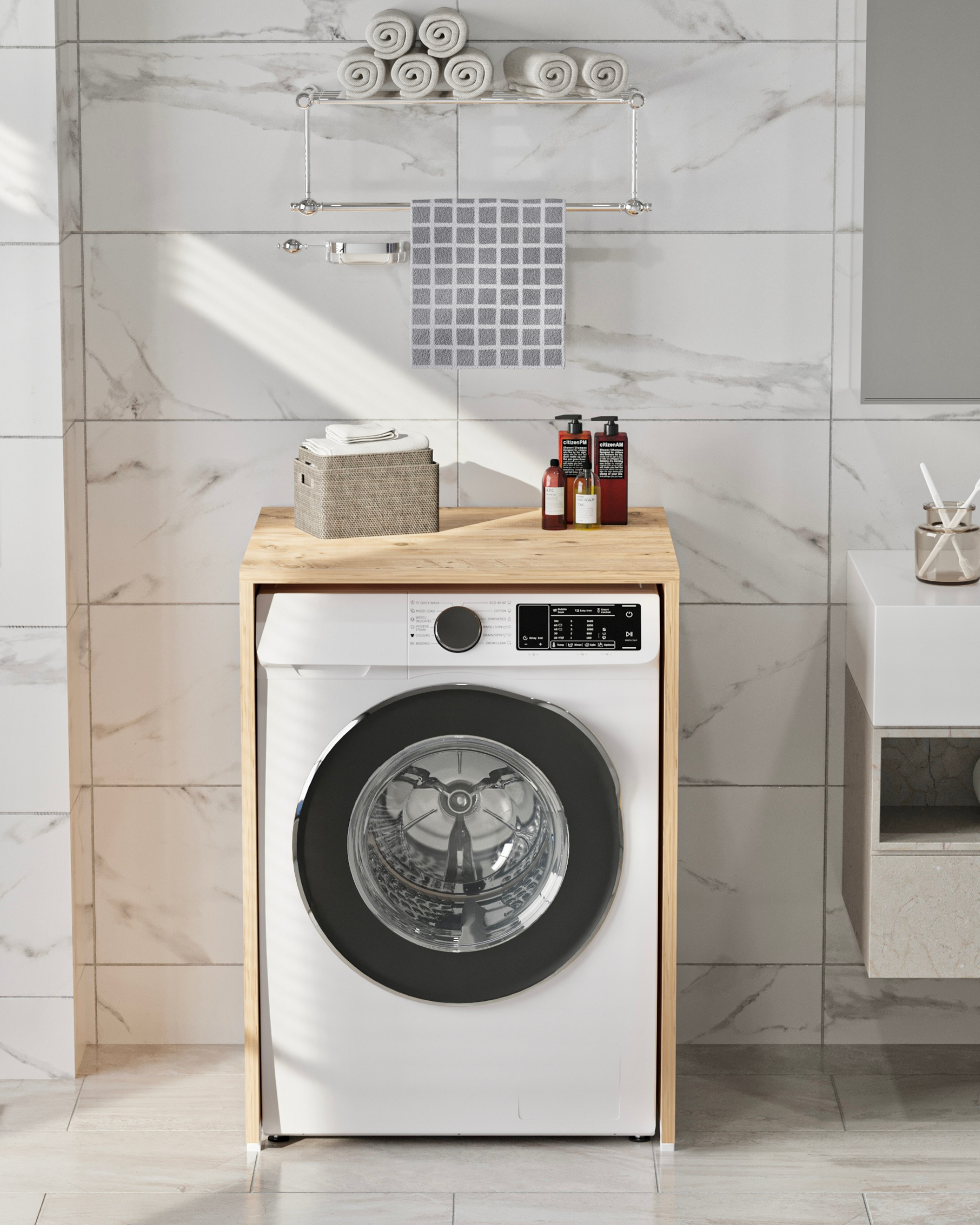 Enda Home Çamaşır Makinesi Dolabı 89x65 cm Atlantik Çam