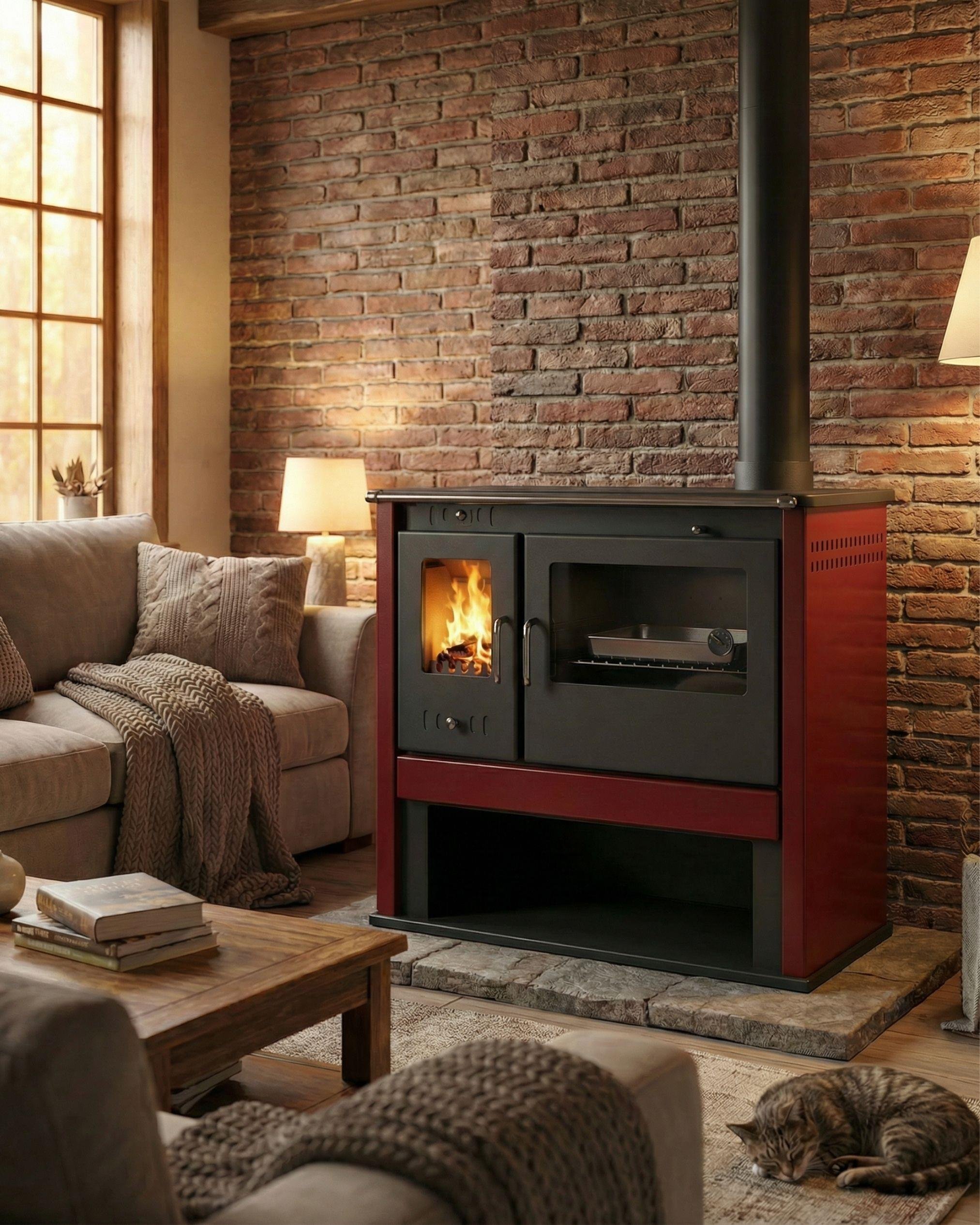 Goldfire Nova 11,5kW Odunluk ve Fırınlı Çelik Kuzine Soba