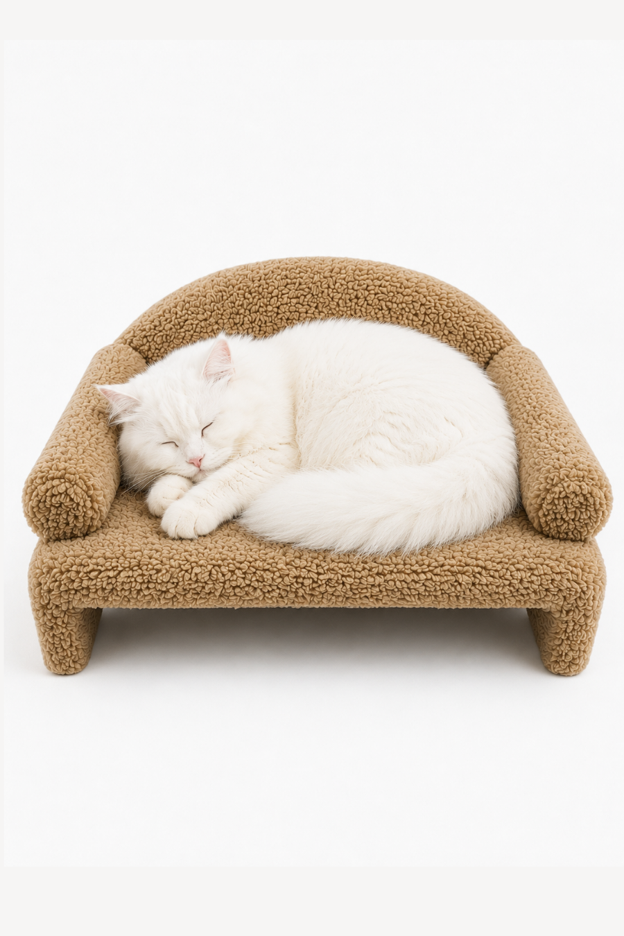 Reyo Pet Peluş Kedi Koltuğu, Kedi Kanepesi, Kedi Yatağı, Evcil Hayvan Dinlenme Koltuğu, Rahat Kedi Sofa Yatağı, 45x33x25 cm Kahve