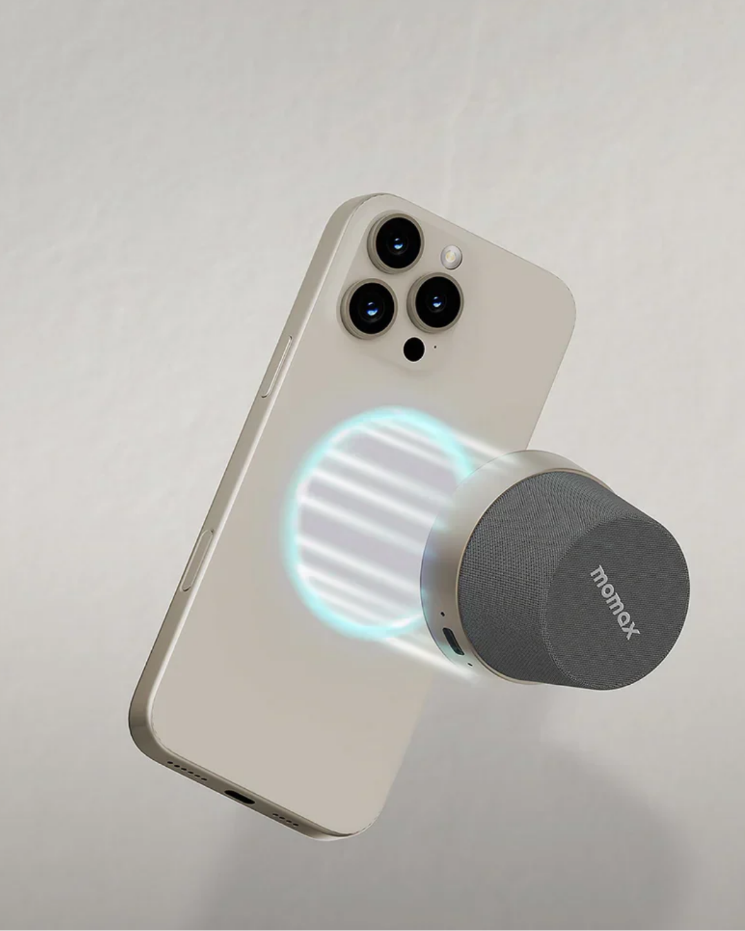 Momax 1-Vibe Go Magnetic Wireless Taşınabilir Kablosuz Hoparlör Titanium