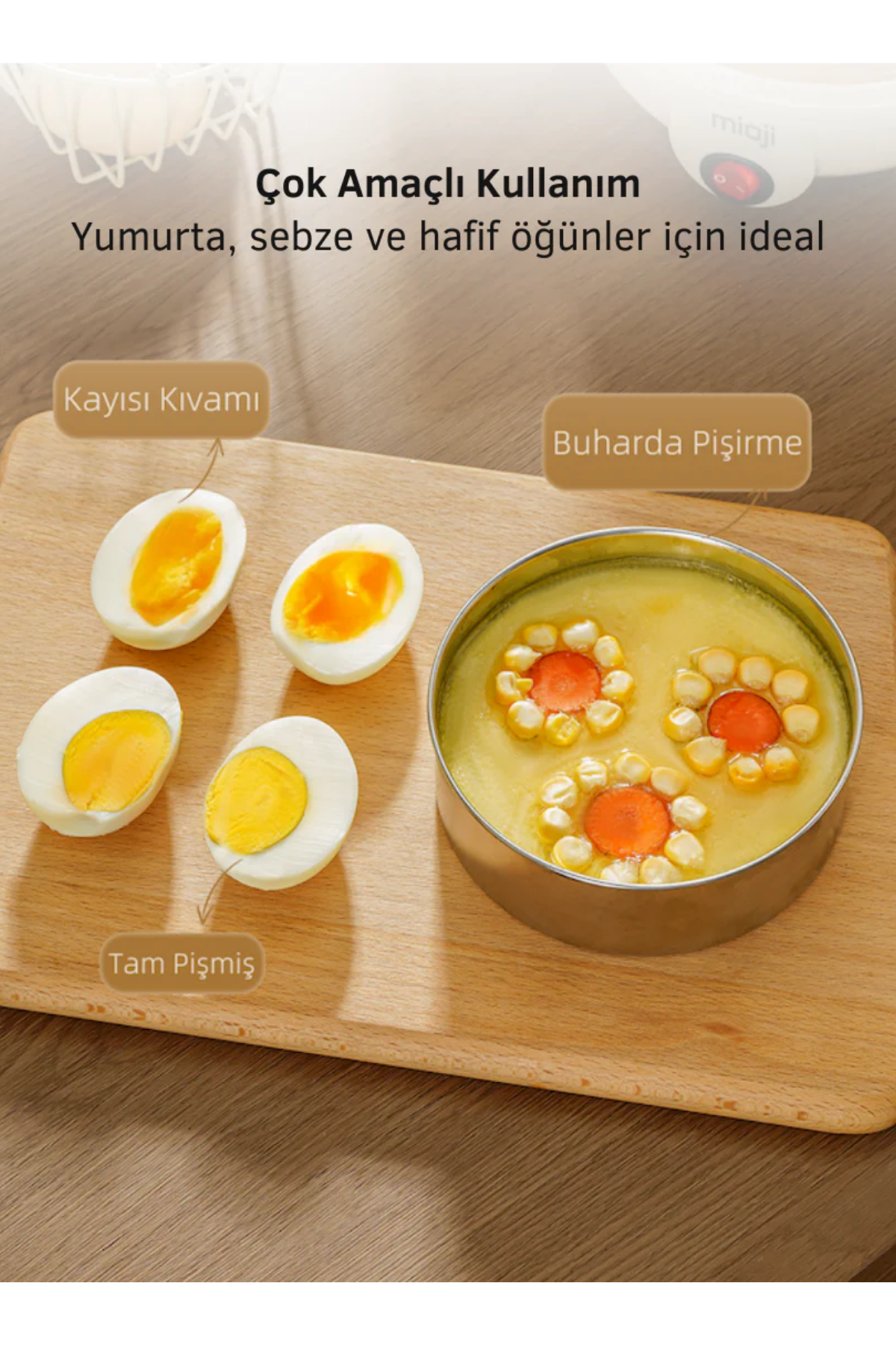 Mioji Mio EG8S 14 Yumurta Kapasiteli Çok Fonksiyonlu Yumurta Haşlama Makinesi – Pratik ve Hızlı Pişirme