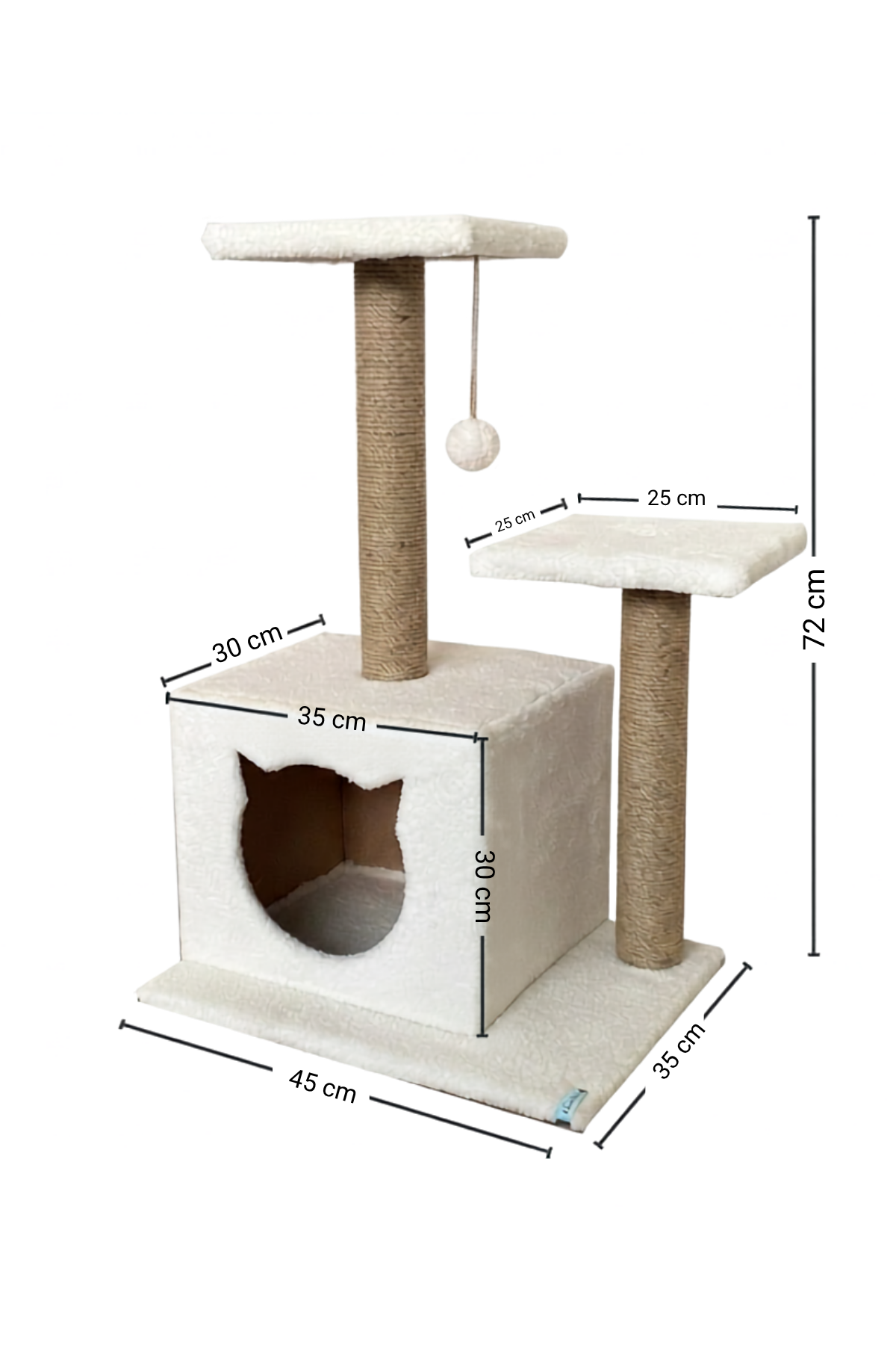 Reyo Pet Stepli Yuvalı Kedi Tırmalaması (Kedi Görünümlü) Beyaz