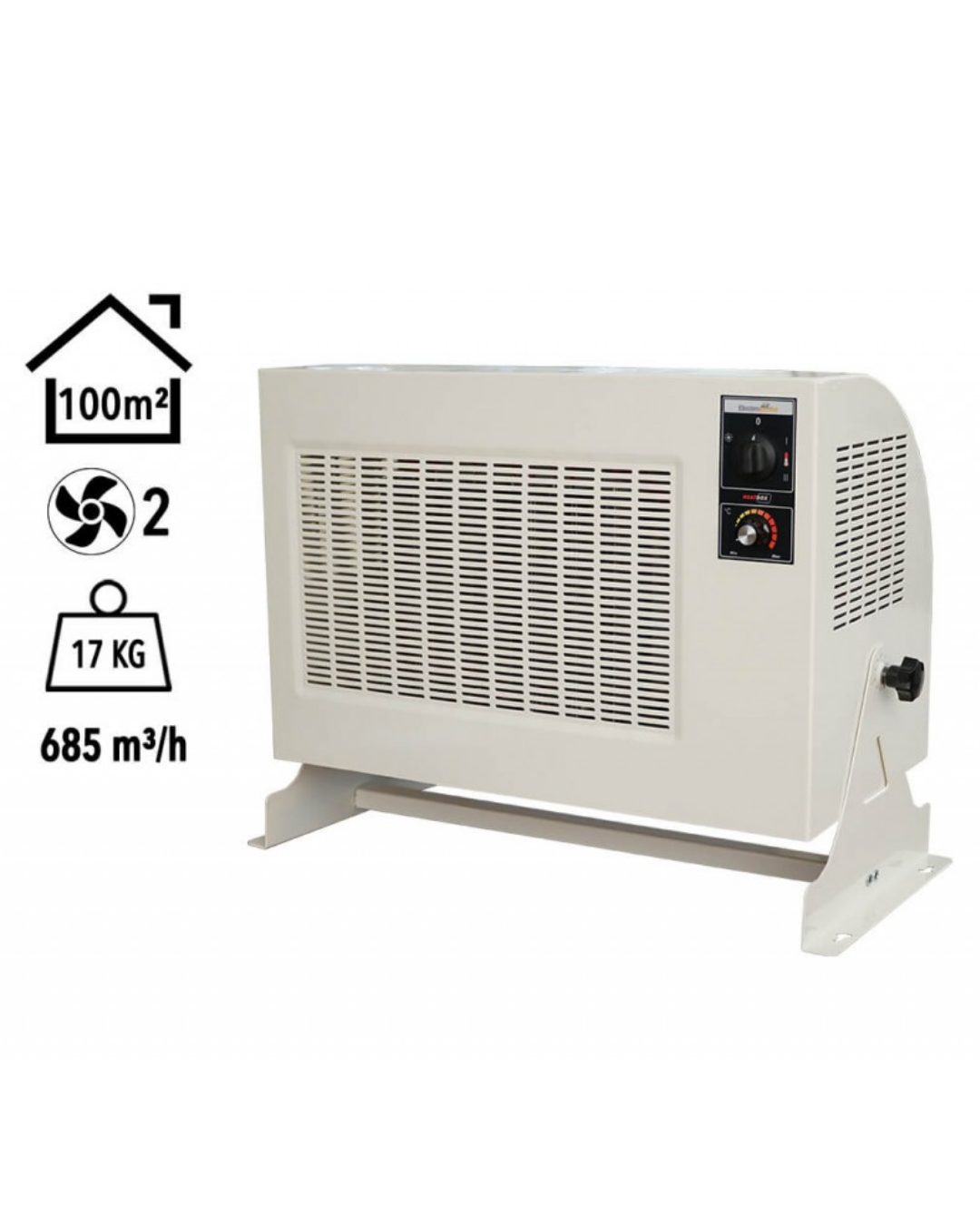 Heatbox HBPRO9000K Pro 9000W Trifaze Elektrikli Fanlı Isıtıcı Krem