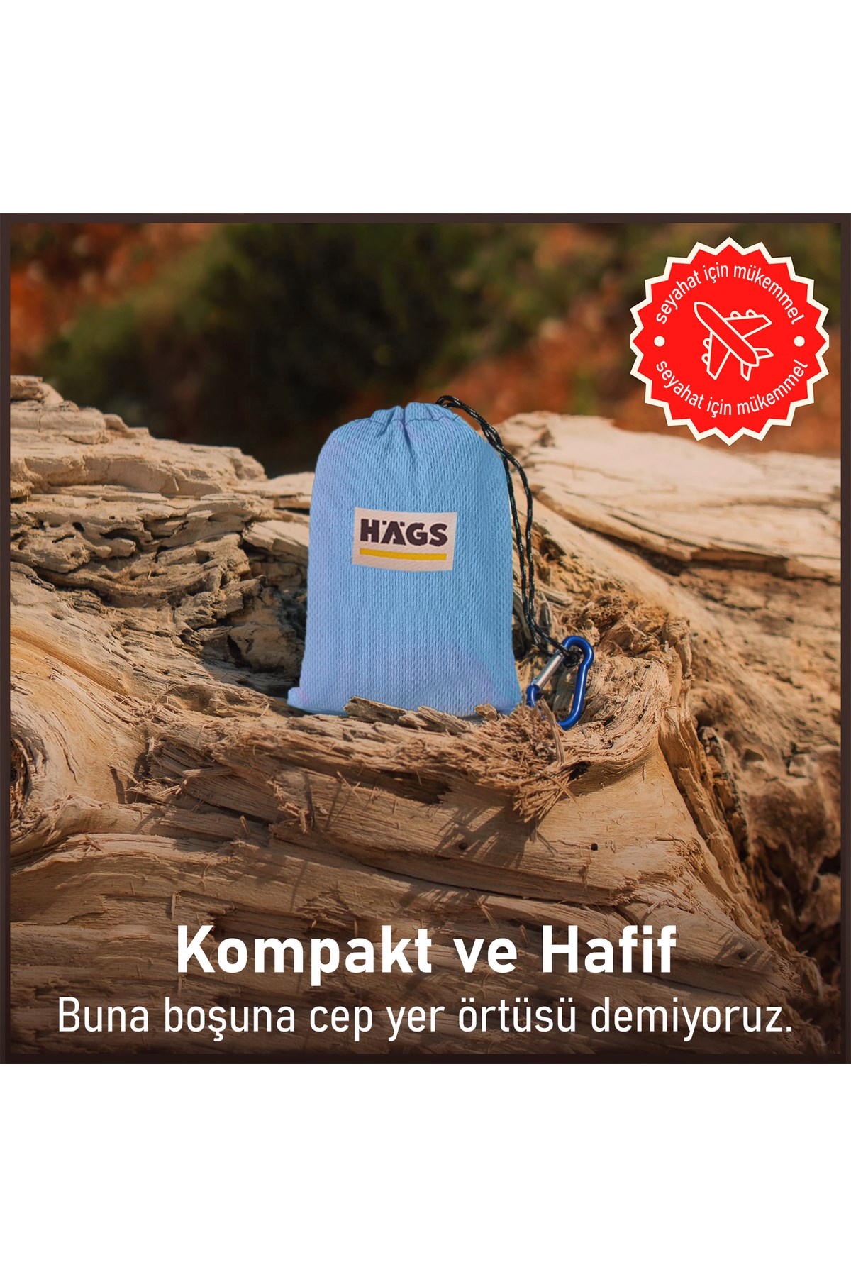Haegs Cep Yer Örtüsü, Piknik Örtüsü Kamp Matı, Plaj Yer Örtüsü, Su Geçirmez, Kum Tutmaz, Hızlı Kurur, Hafif, Katlanabilir İnce Zemin Örtüsü Outdoor Açık Hava Kamp Yürüyüş Seyahat için - El Askılı - 150-150cm - Kırmızı