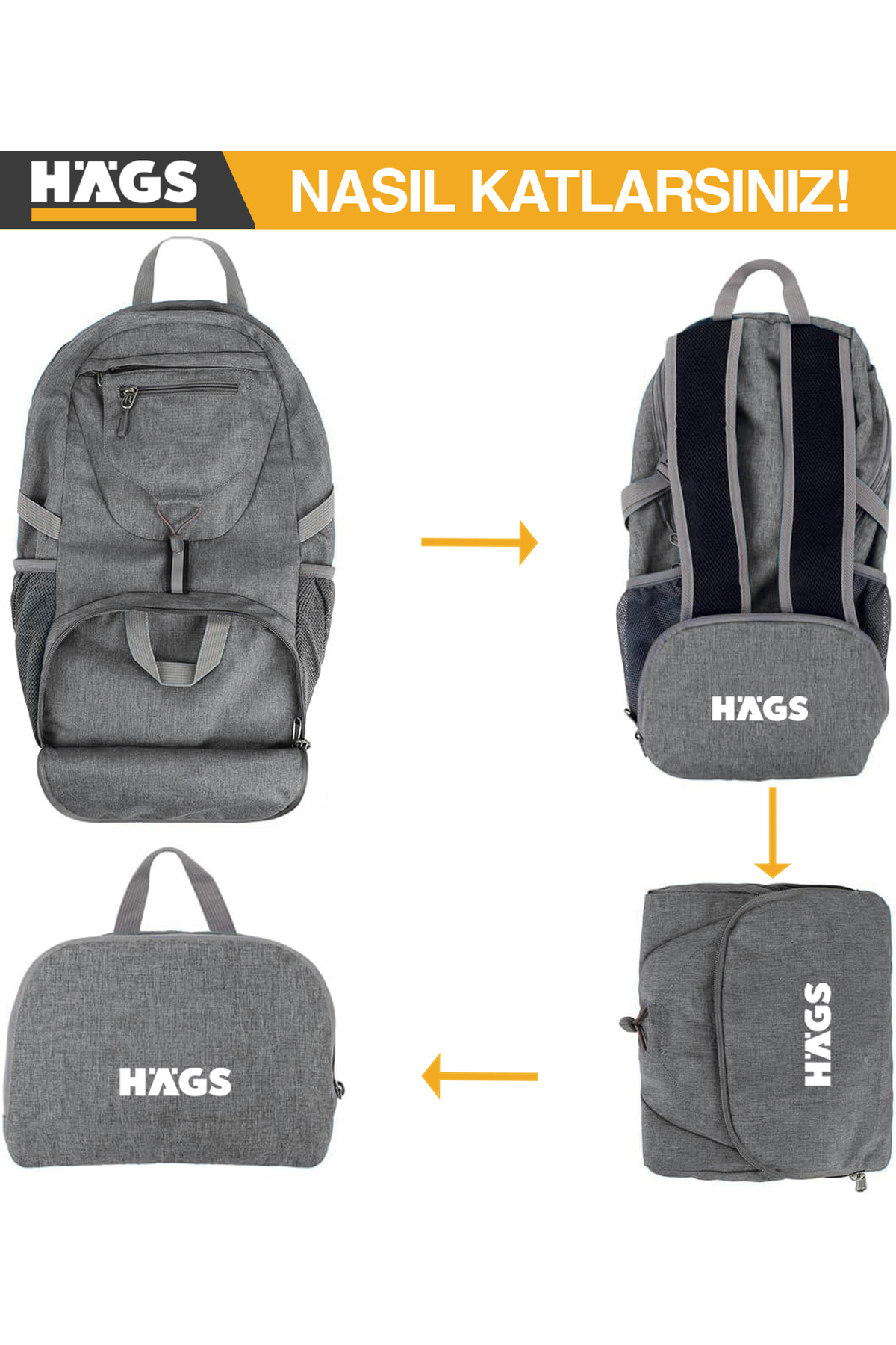 HAEGS Küçük, Hafif, Katlanabilir Günlük Sırt Çantası, Ultra Hafif Seyahat, Yürüyüş, Kamp, Günlük Kullanım Çantası, Erkek ve Kadın İçin, 20 Lt, Yeşil