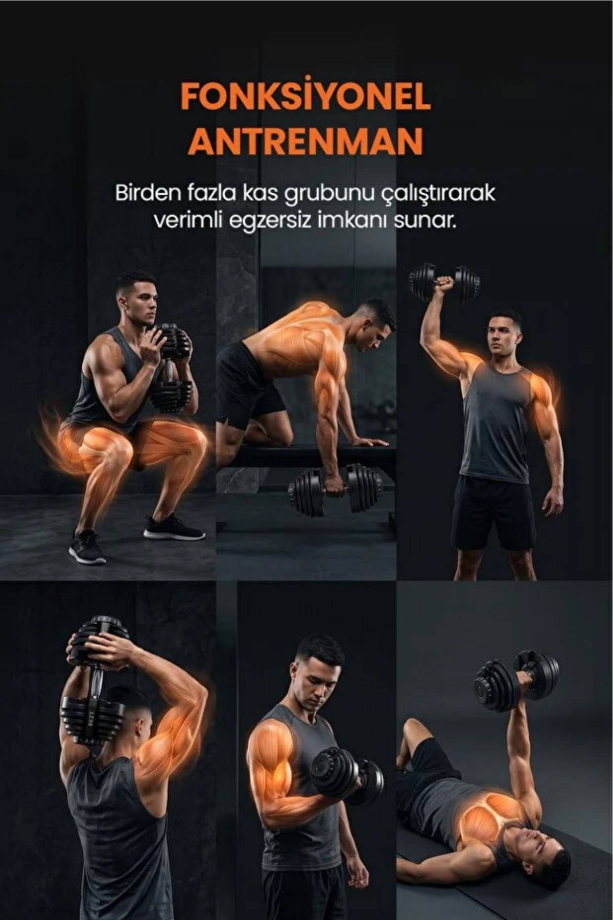 Bezt Pro Sports 2'li Ayarlanabilir Dambıl Seti 40 KG x 2 (Toplam 80 KG) - Siyah Ağırlık Seti