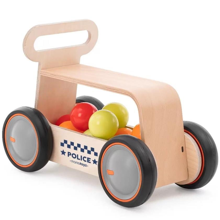 Mamatoyz 03DWp DriveMe Wood Polis – Yürüteç ve Oyuncak Deposu Walker and Toy Wagon