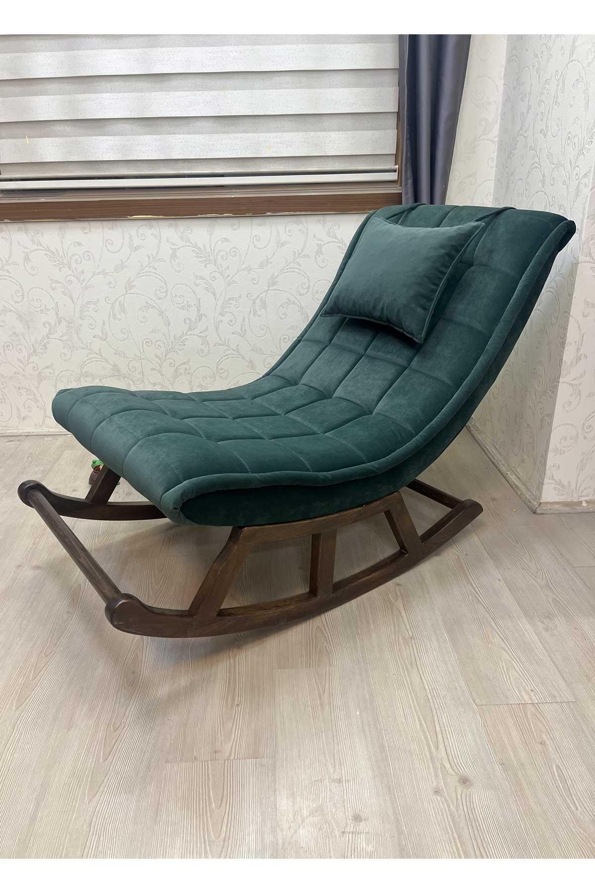 Asedia Miskin Ceviz Haki Ahşap Sallanan Sandalye Dinlenme Emzirme Baba Tv Okuma Uzanma Koltuğu Berjer