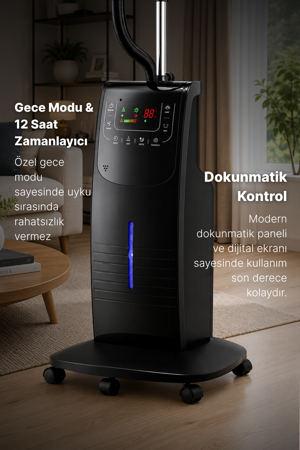 Dlc TSP40-EA Bakır Motor Uzaktan Kumandalı Buharlı İyonizerli Vantilatör Ayaklı Vantilatör 