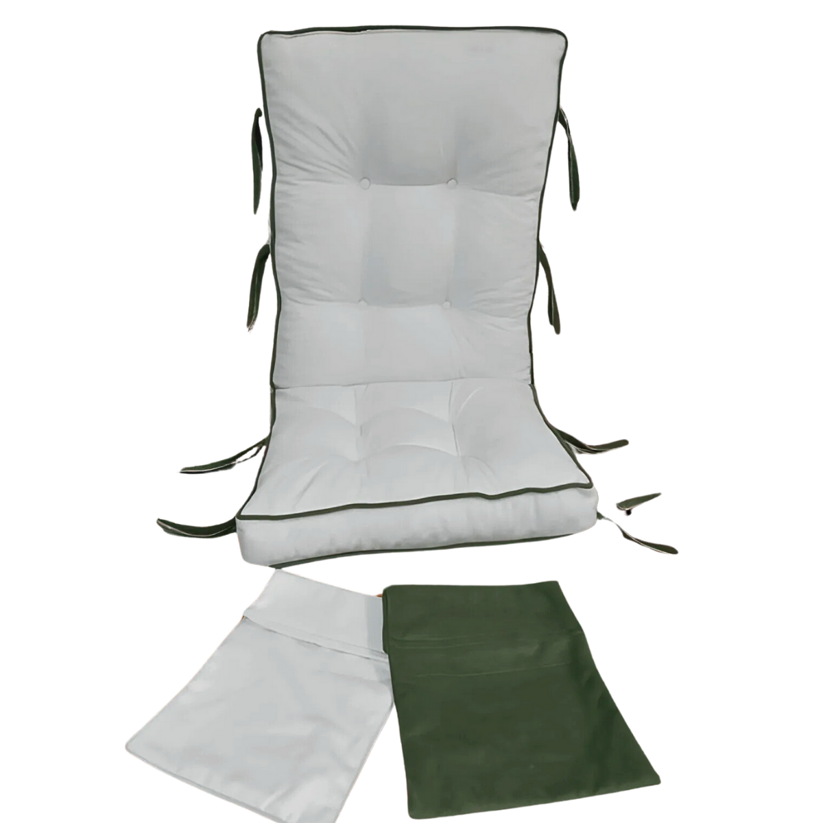 Reyo Home Sallanan Sandalye Minderi Kapitone Çift Cepli Yeşil Krem