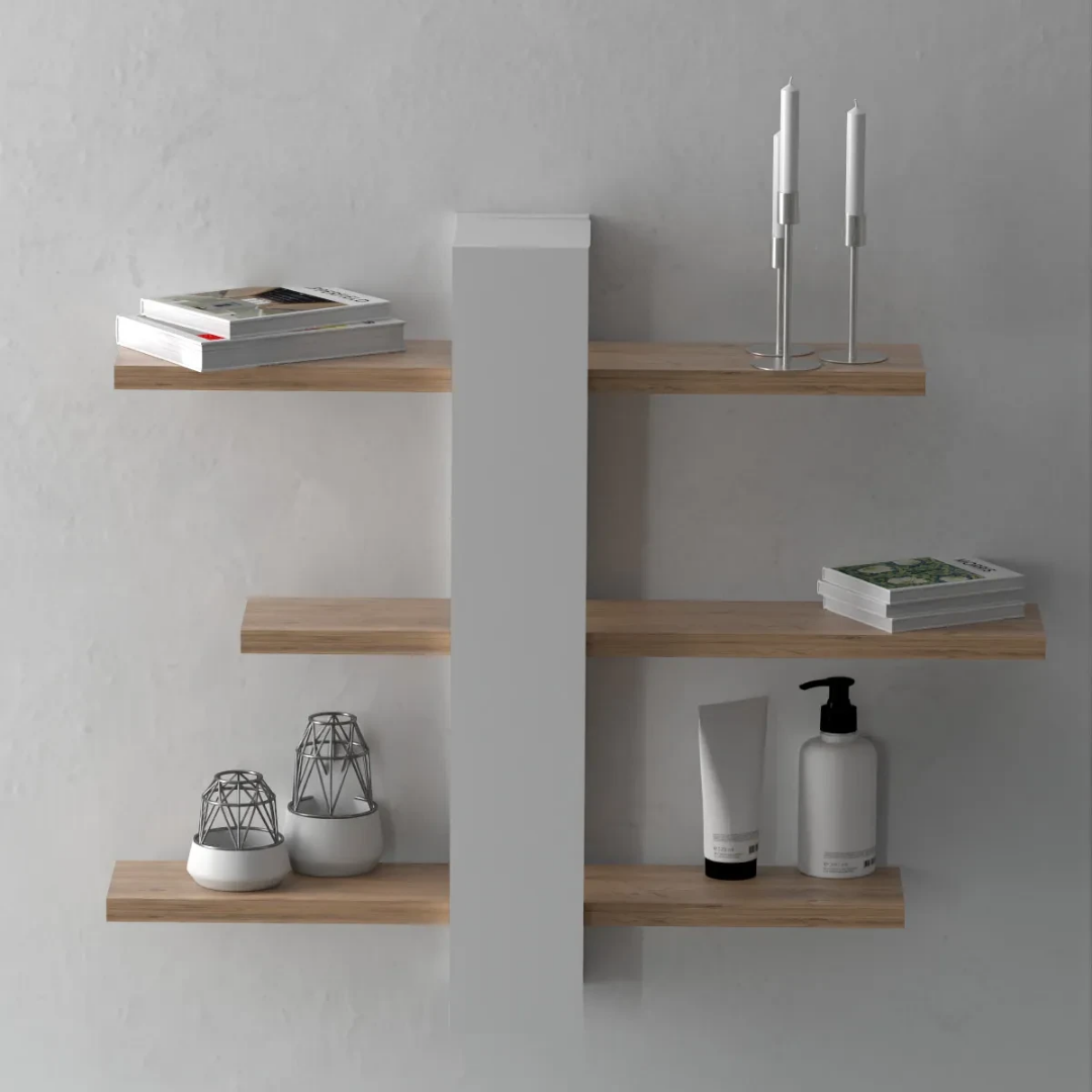 Gold Falez 3 Raflı Dekoratif Duvar Rafı