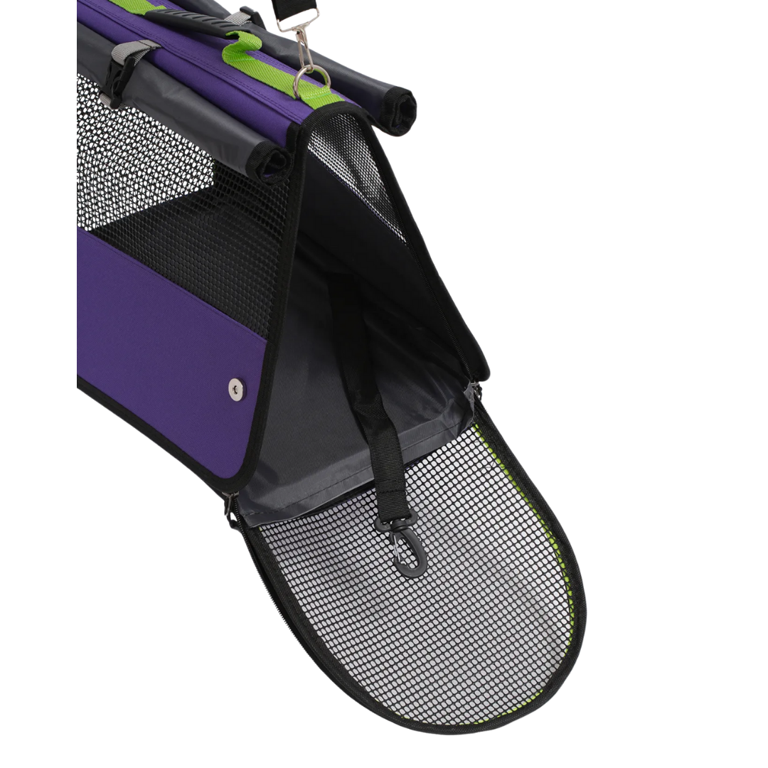 Brave Paws Flybag Plastik Yırtılmaz Fileli Kedi Ve Köpek Taşıma Çantası Seyahat Çantası Mor 45x25x26cm