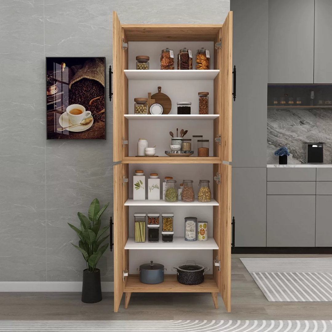 Enda Home 6 Raflı 4 Kapaklı Çok Amaçlı Dolap Atlantik Çam