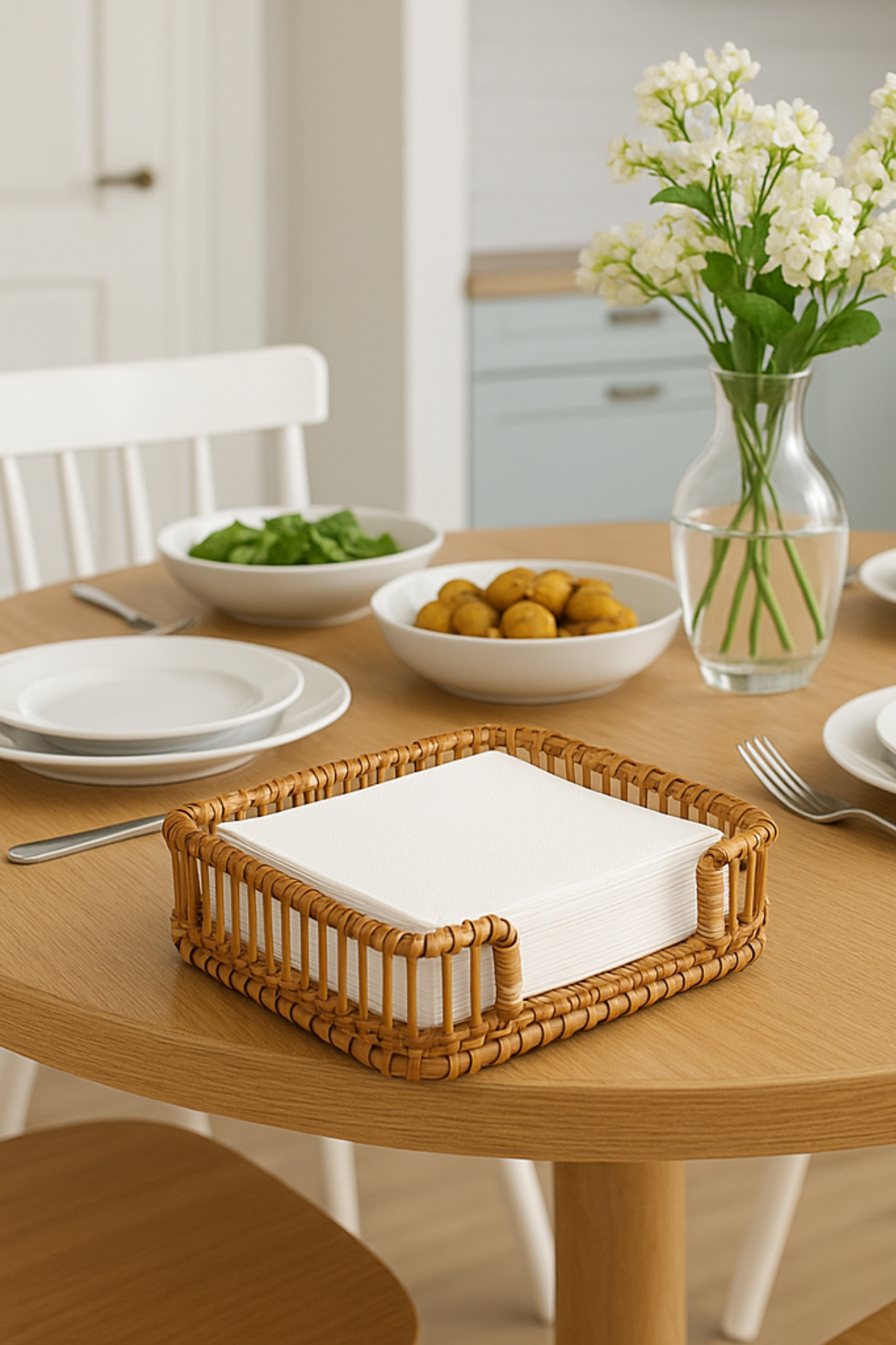 The Mia Bambu Peçetelik Natural 18x4x6 cm