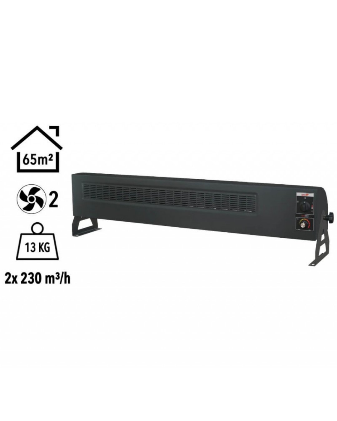 Heatbox HB3606000F 360 6000W Monofaze Elektrikli Fanlı Isıtıcı Füme