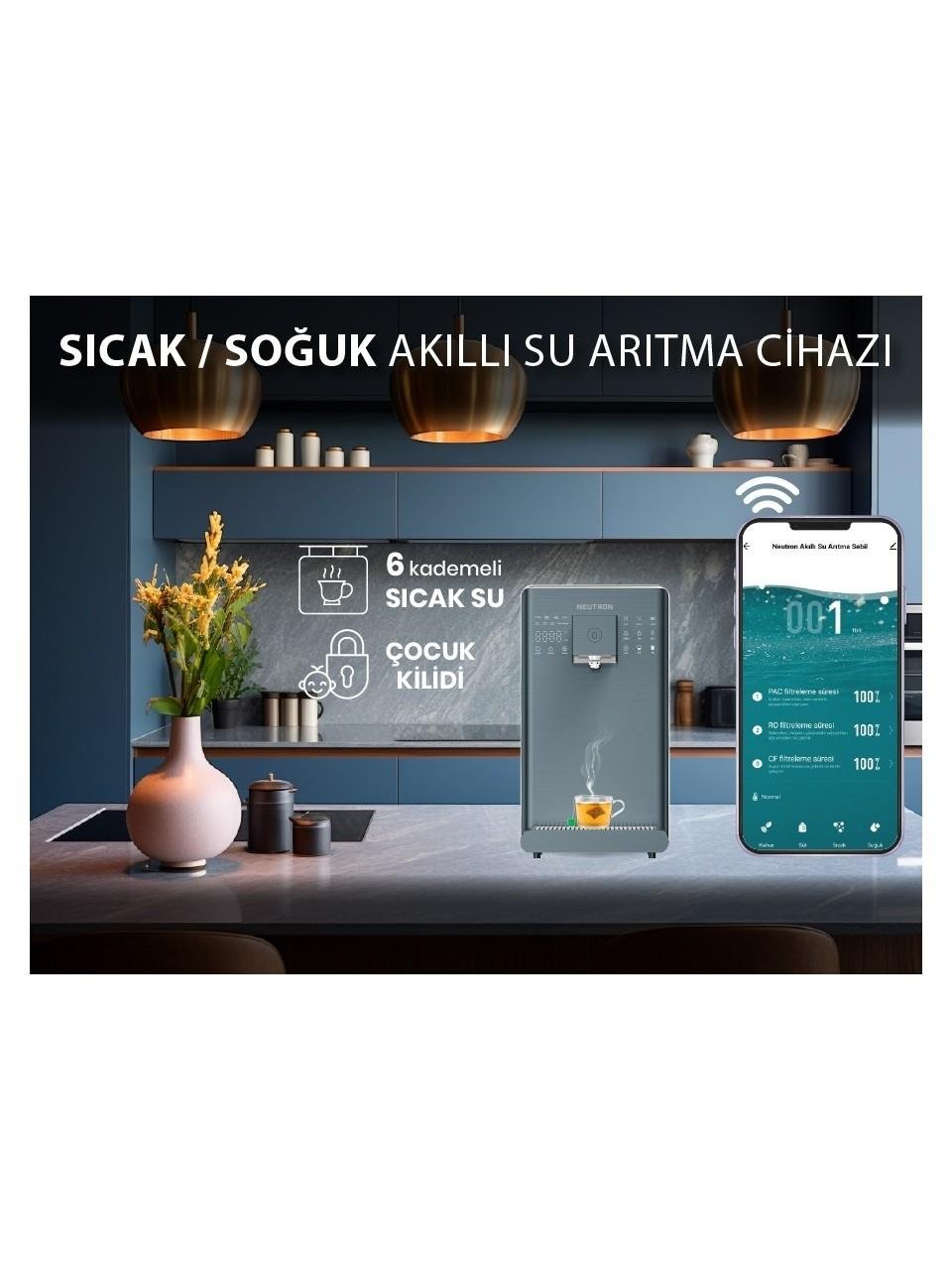 Neutron NTL-SU20C6WB Sıcak Soğuk Tezgah Üstü Arıtmalı Su Sebili